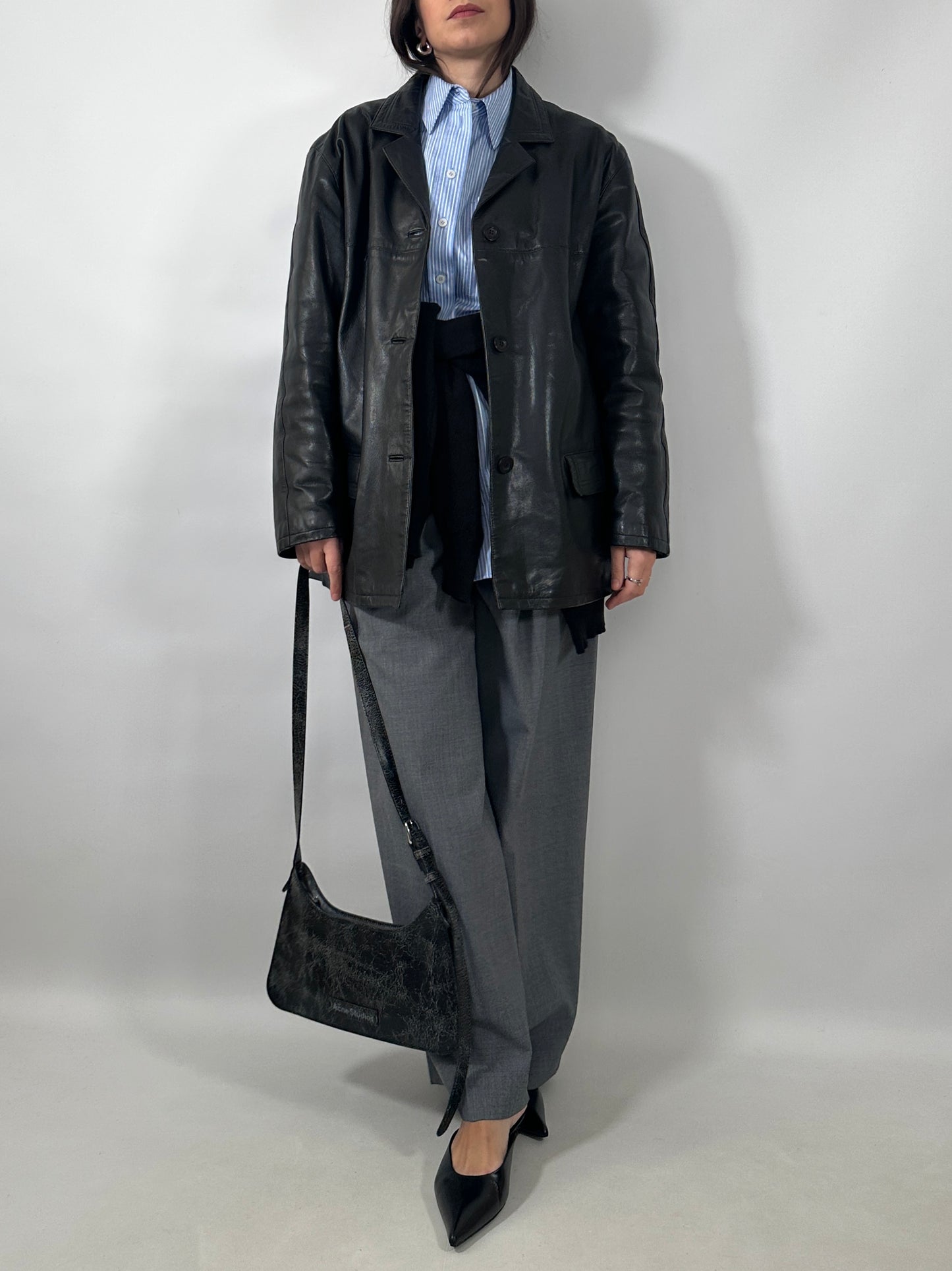 Classic Vintage Black Leather Jacket