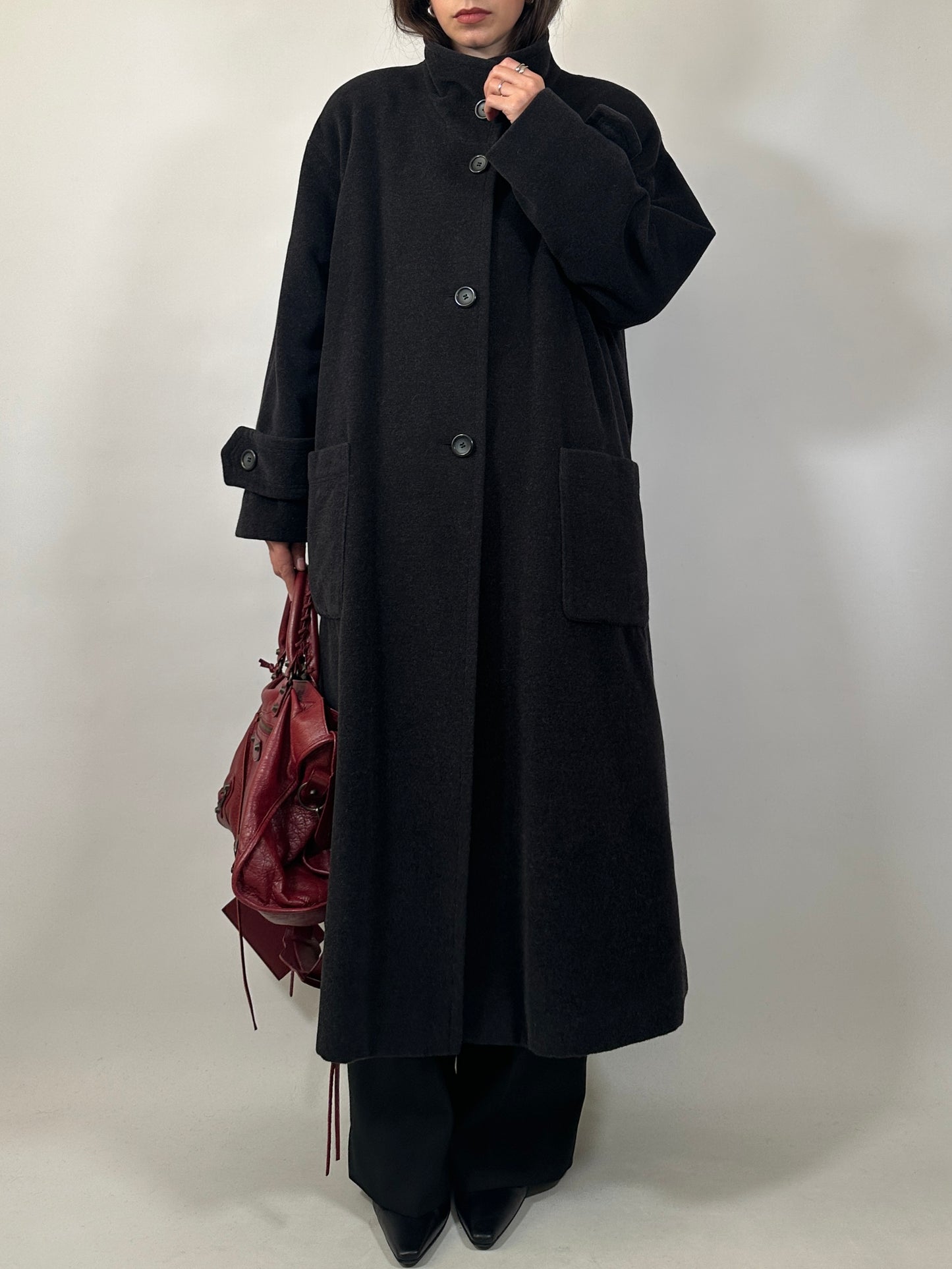 Oversized Vintage Funnel Neck Coat