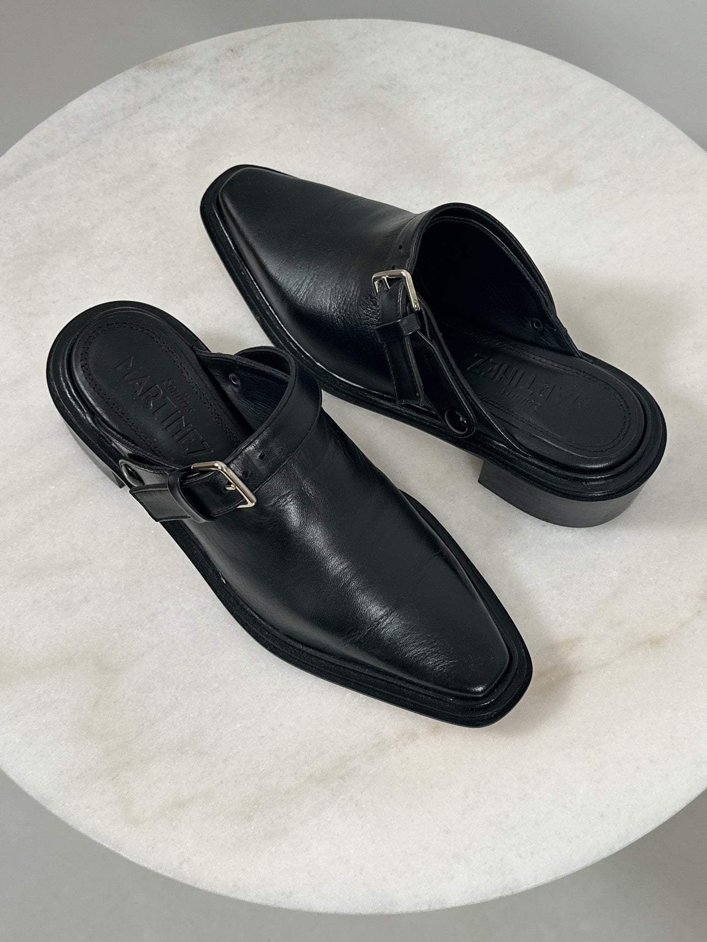 Brand New Leather Mules with Convertible Strap