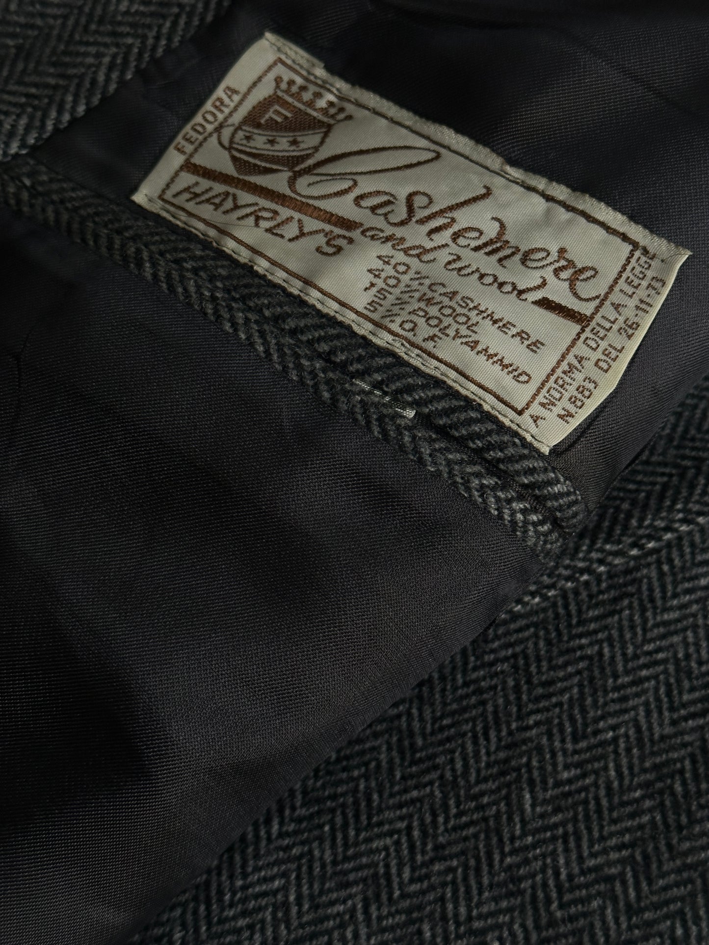 Vintage Herringbone Cashmere Blend Blazer