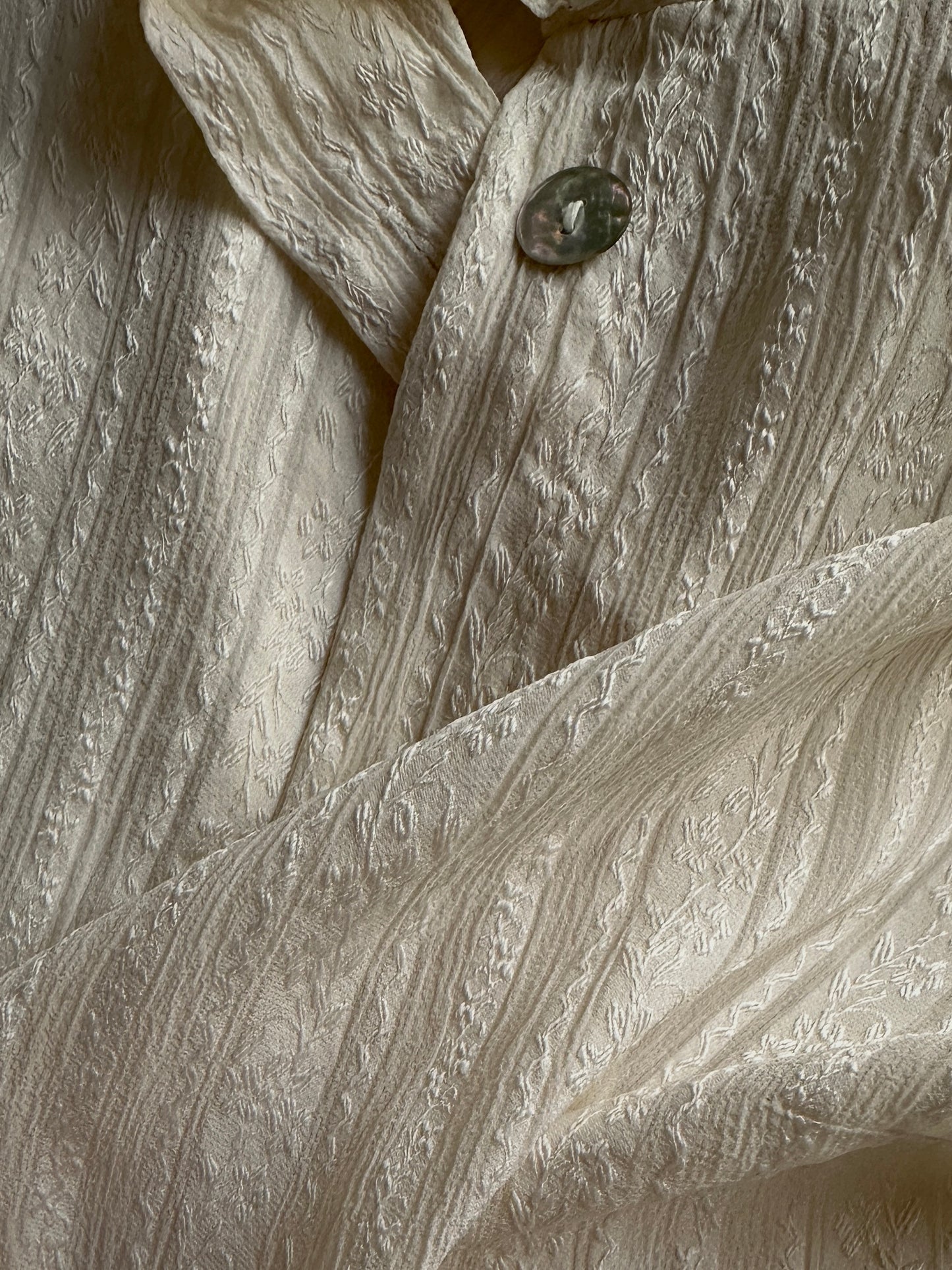 Embroidered vintage ivory shirt