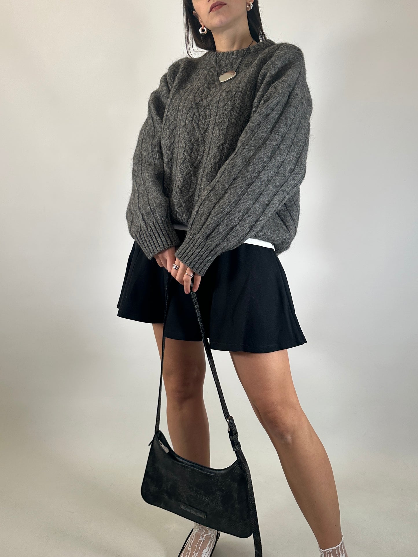 Vintage Cable Knit Wool Sweater