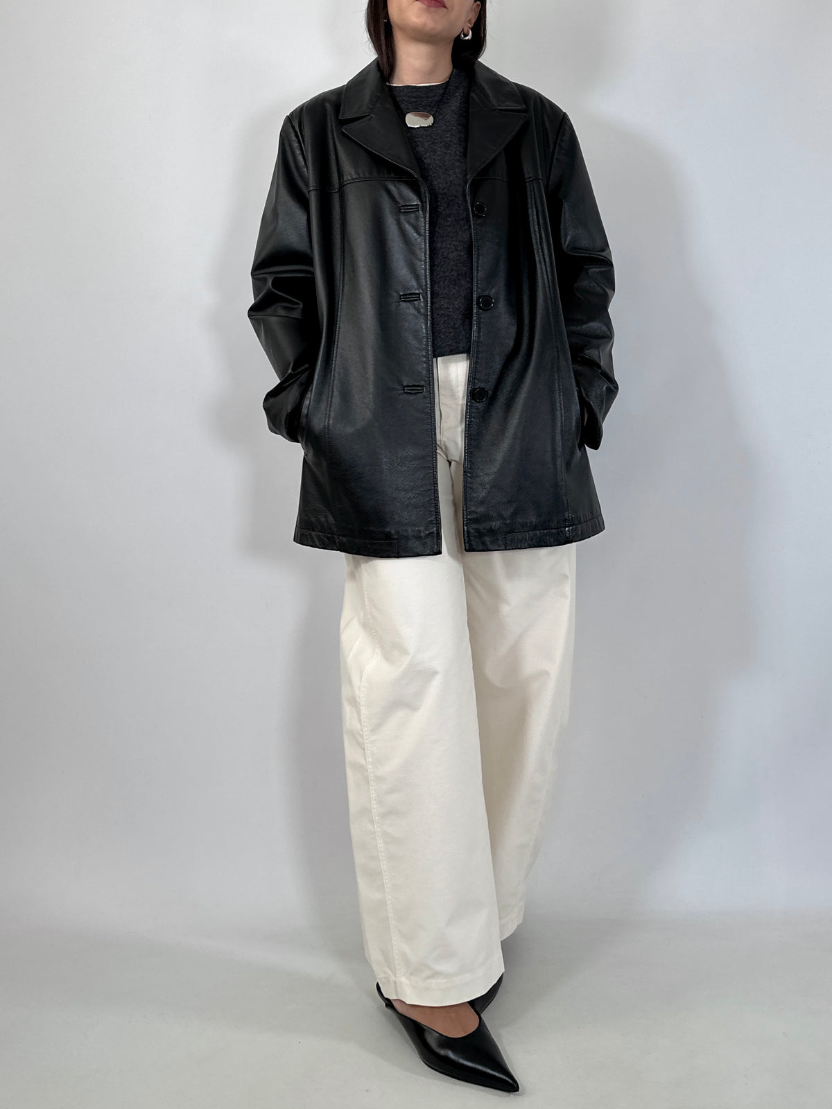Black Leather Straight Jacket