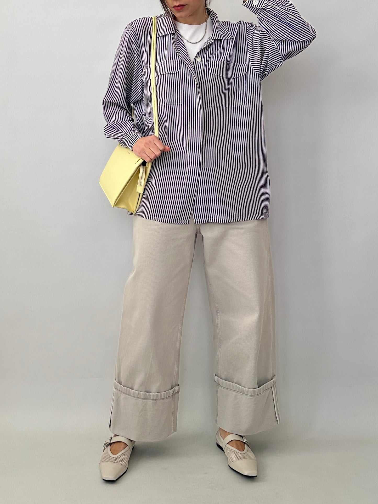 Pure silk striped shirt