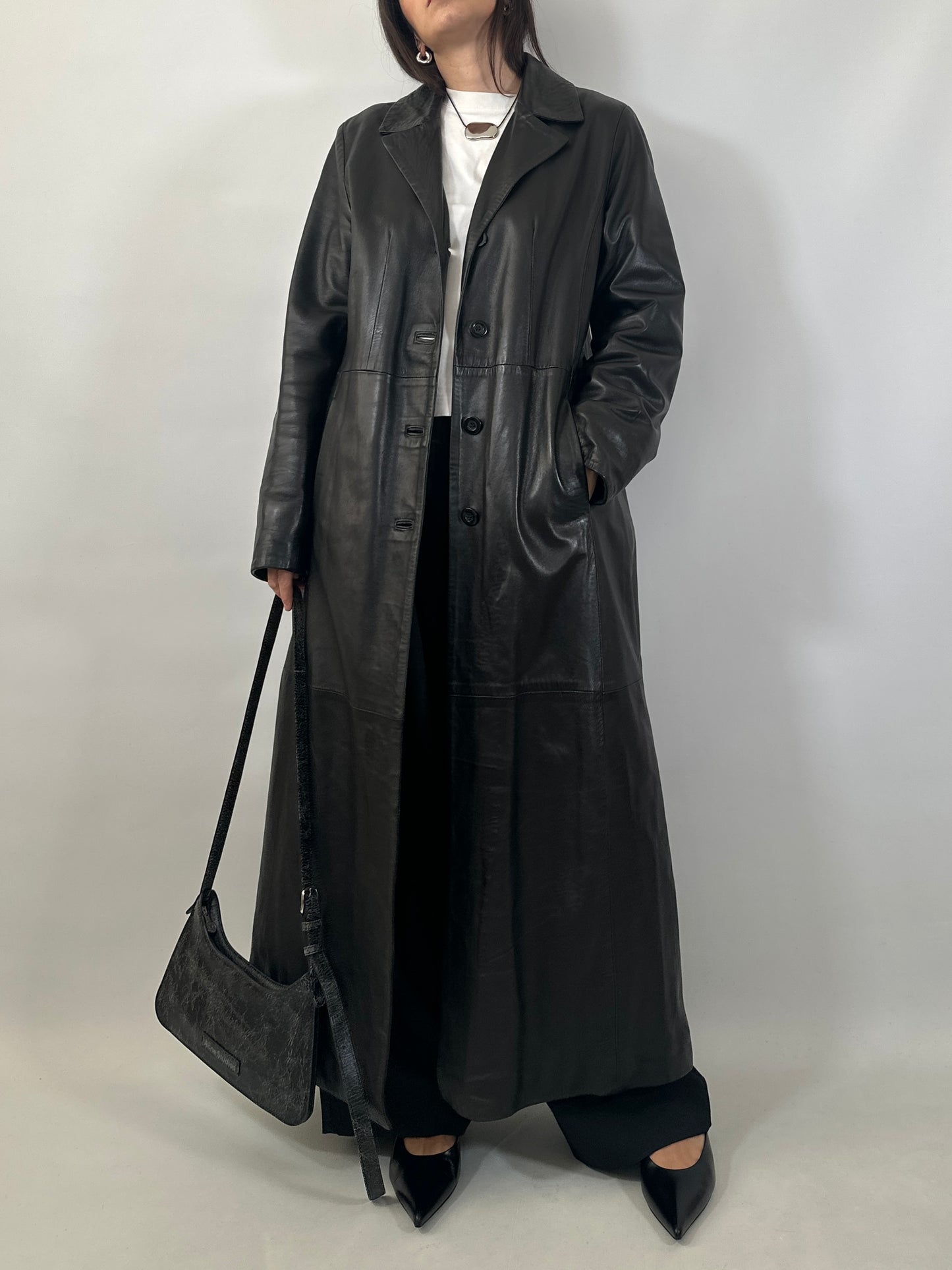 Extra-Long Soft Leather Coat