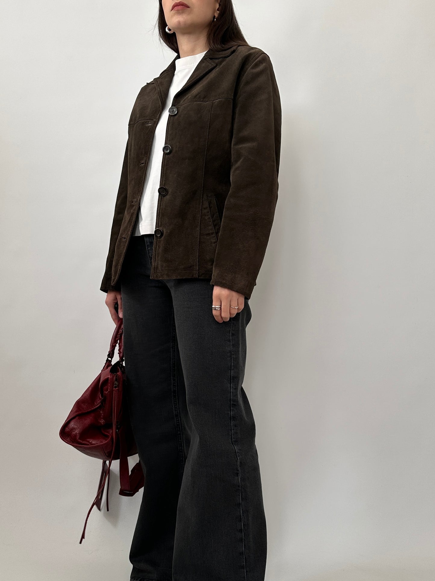 Slim Fit Brown Suede Leather Jacket