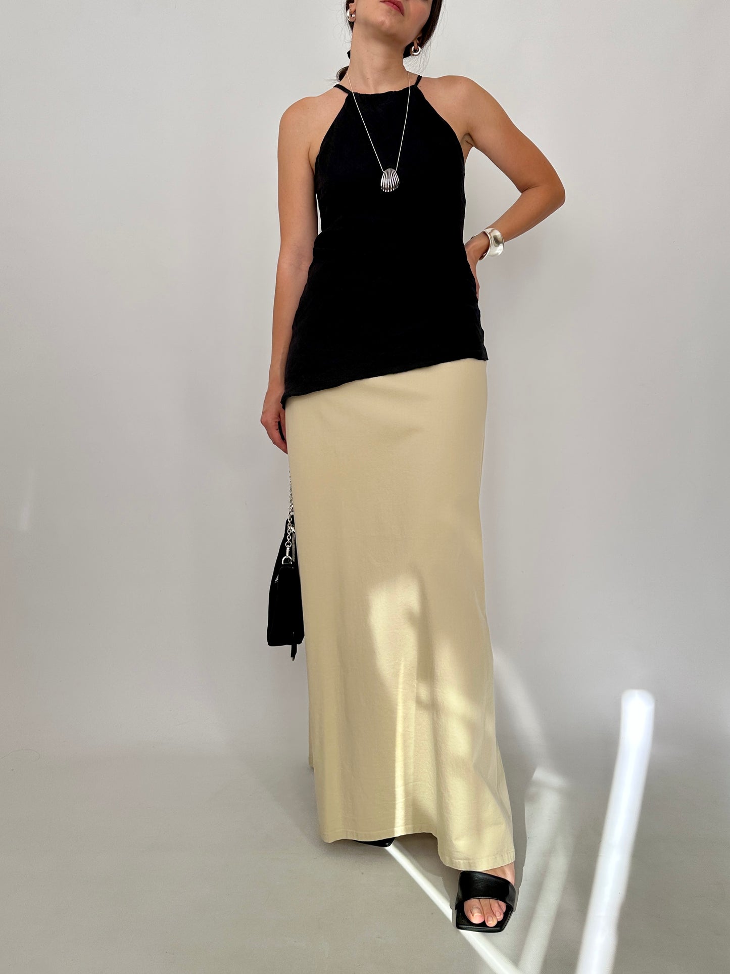 Asymmetric Linen Halter Top