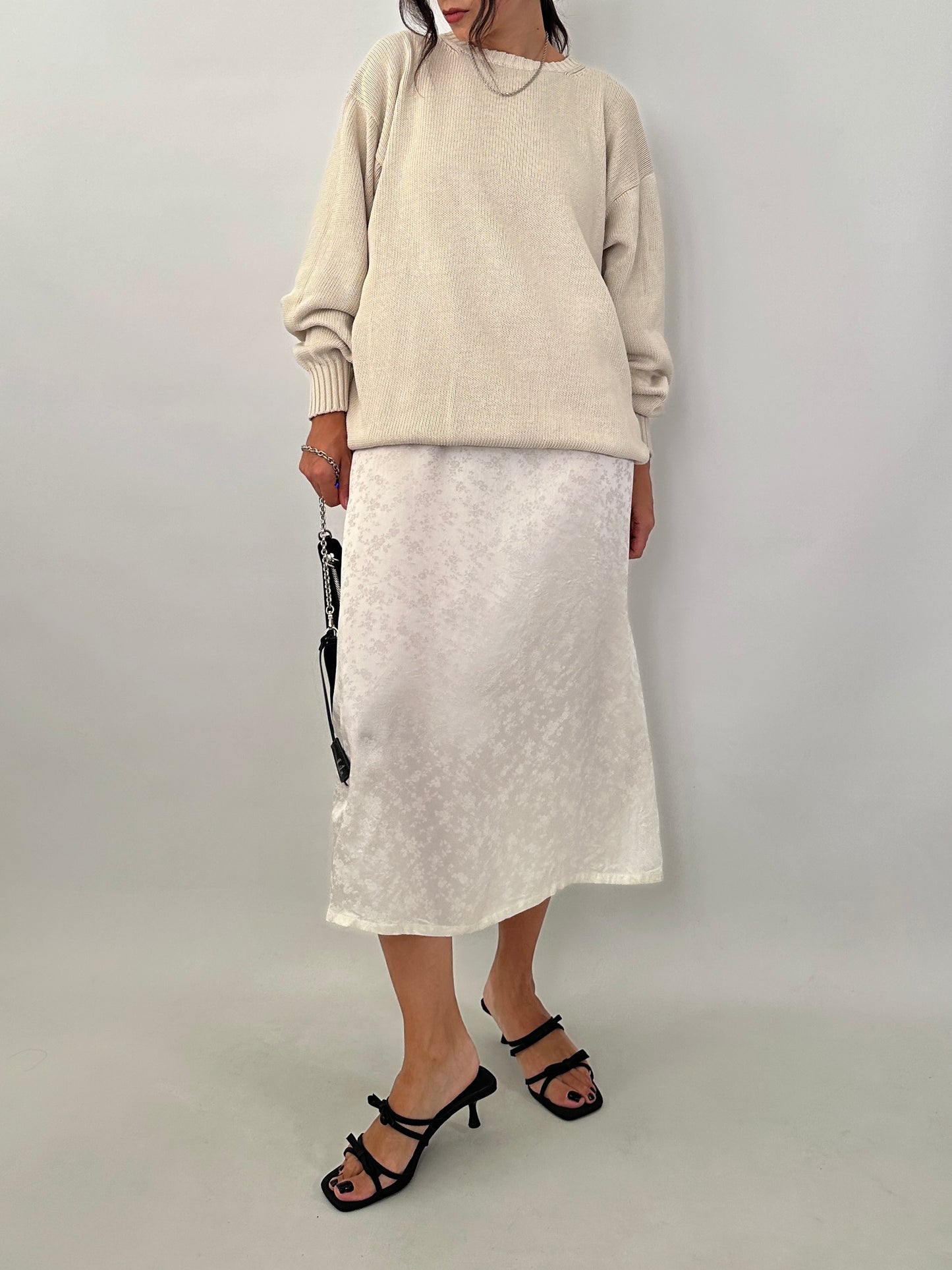 Oversized knitted cotton sweater