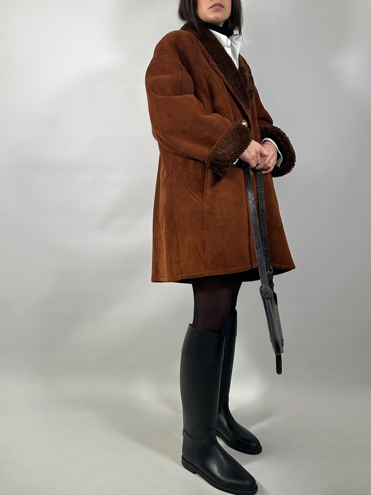 Vintage Shearling Suede Coat