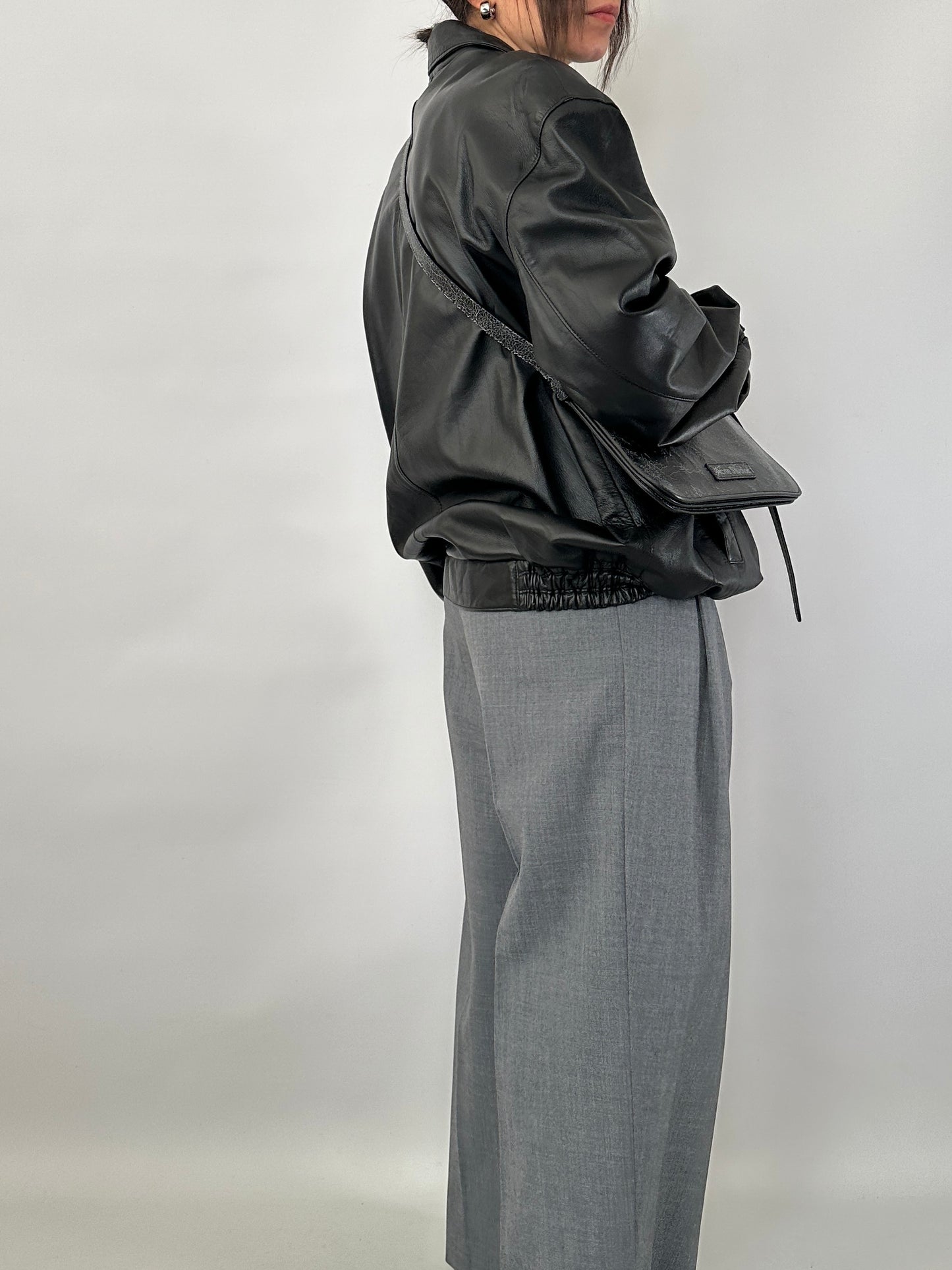 Vintage bomber in genuine leather