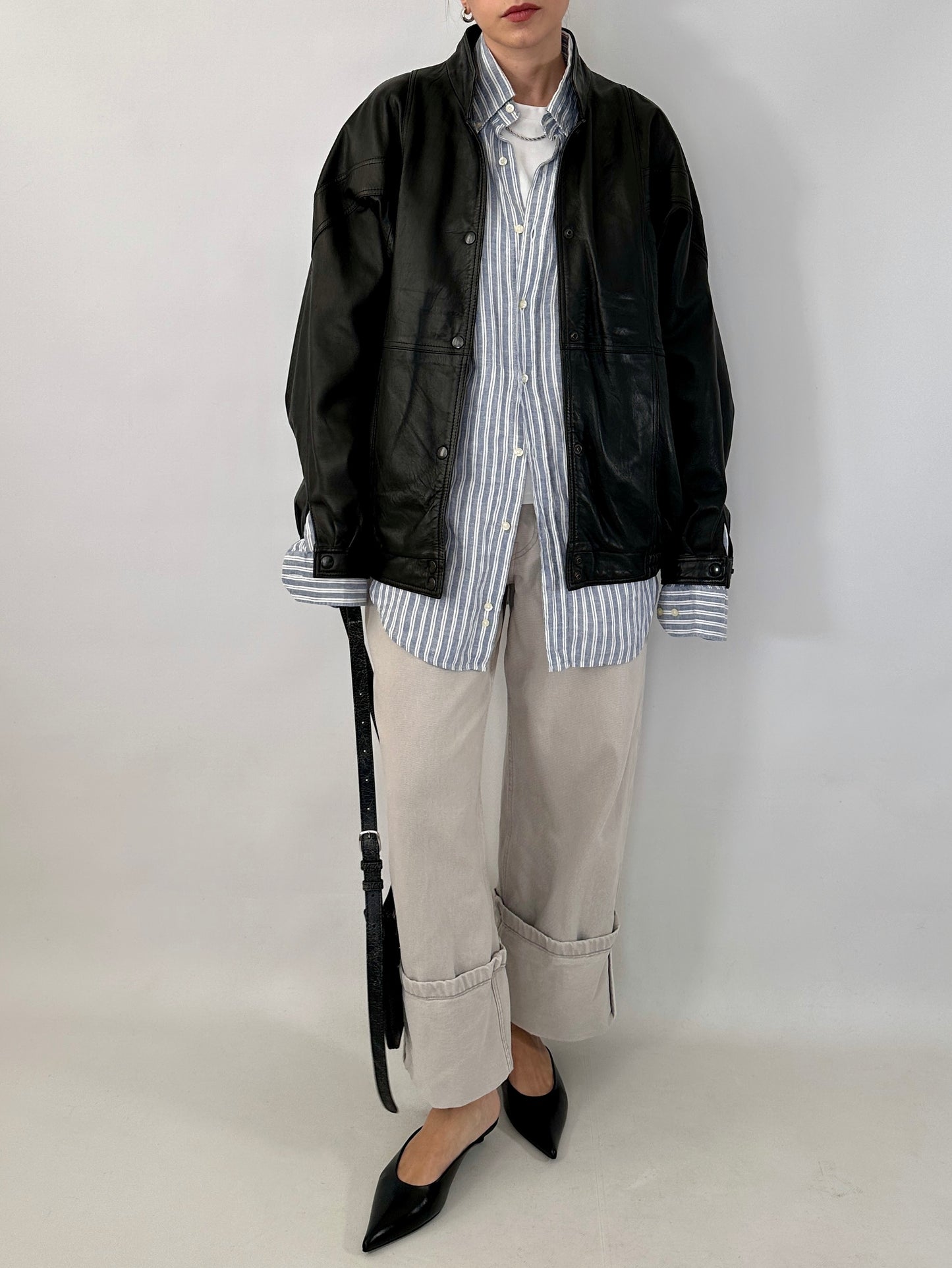 80s bomber jacket in real leather