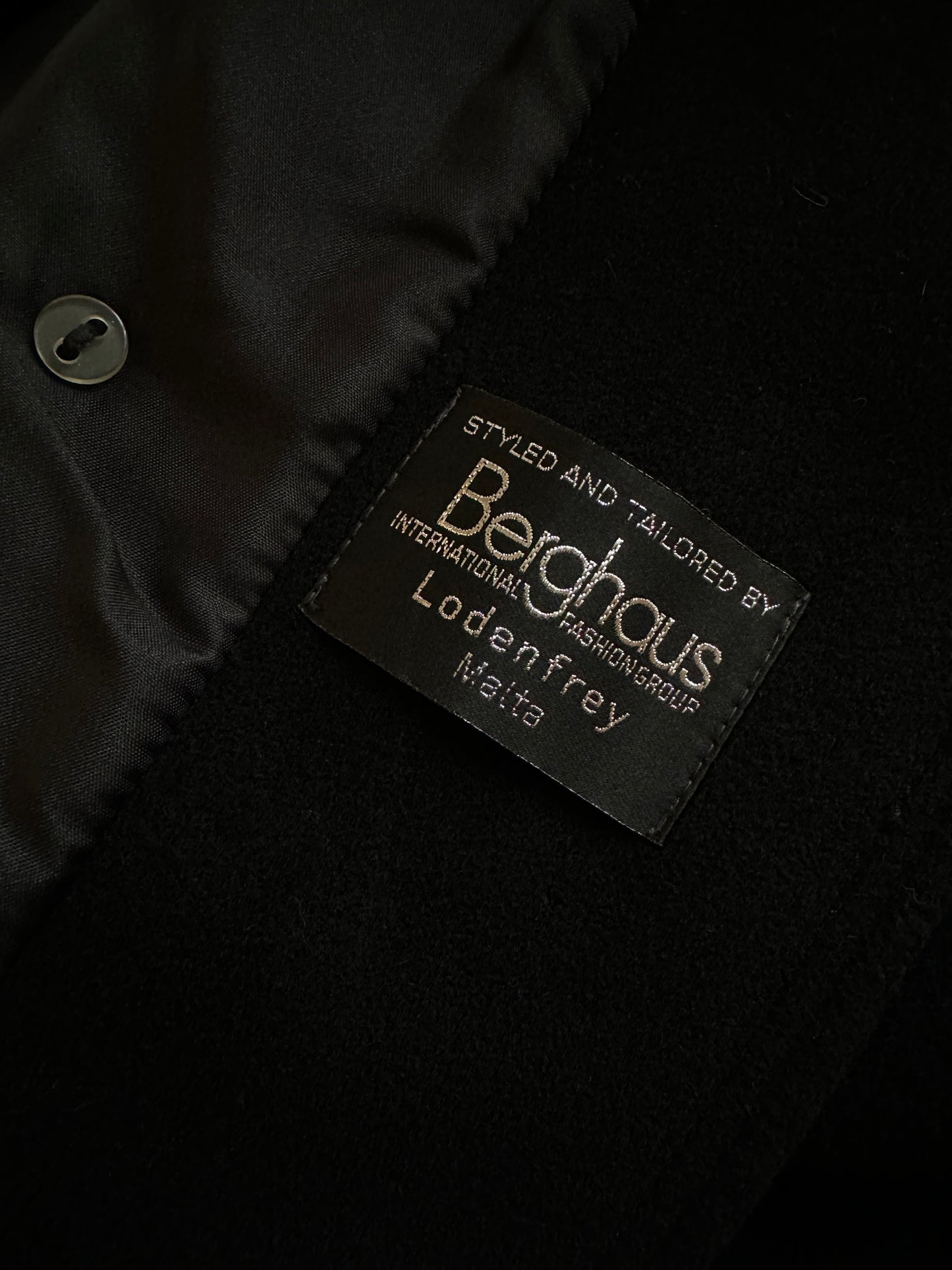 Vintage Black Loden-Style Coat