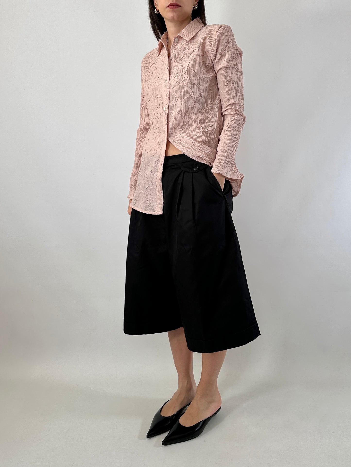 Wide leg bermuda shorts