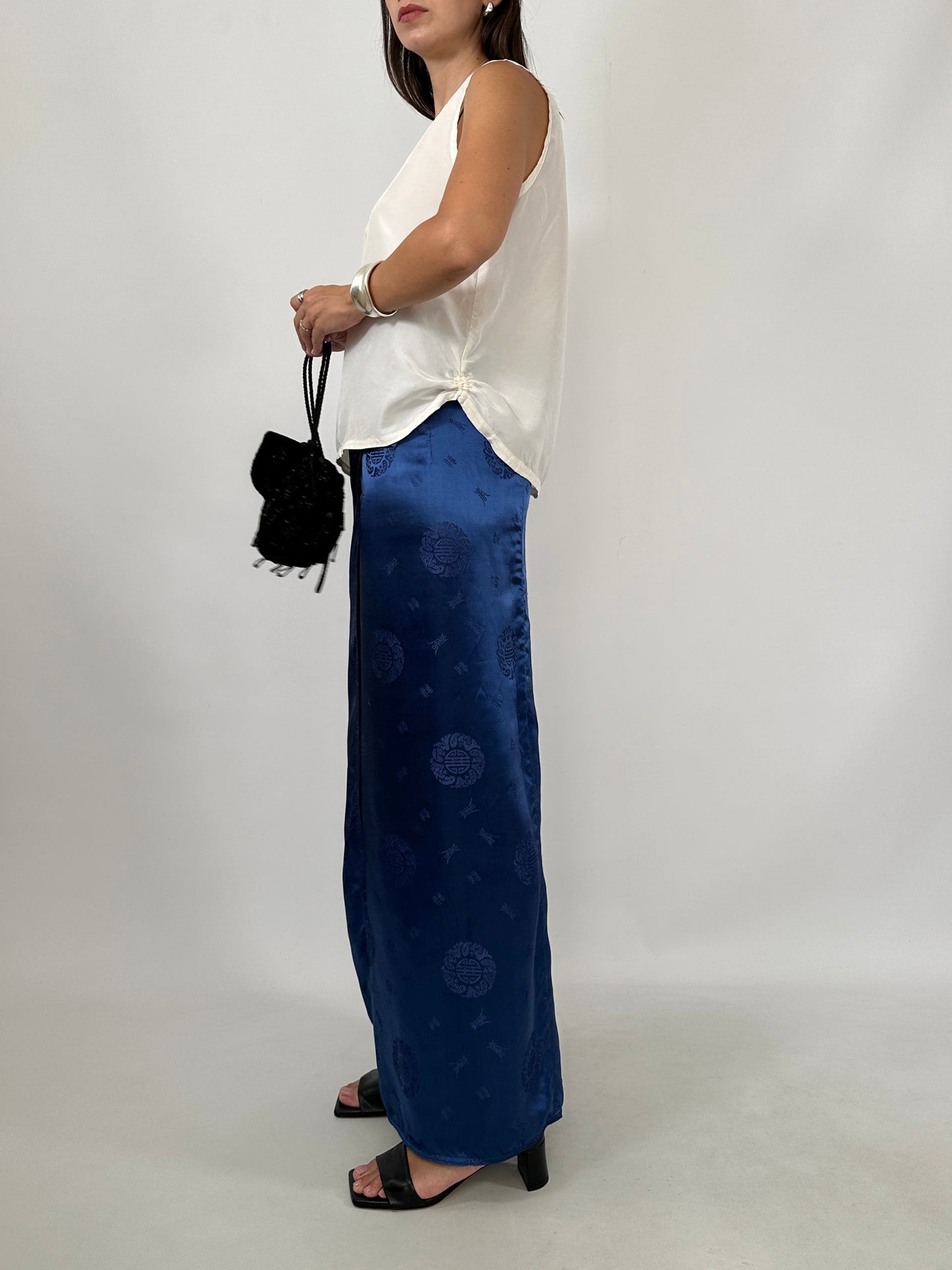Side Drawstring Silk Top