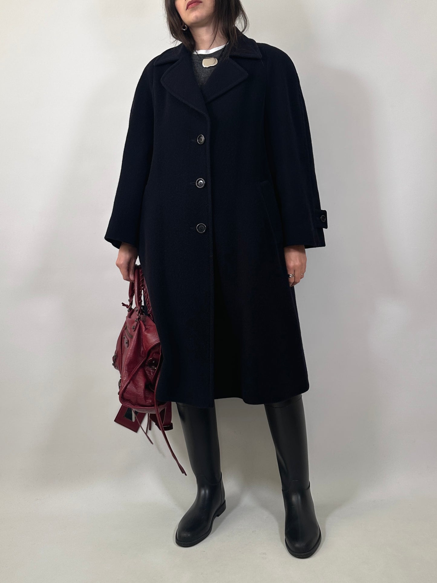Vintage Blue Pure Wool Coat