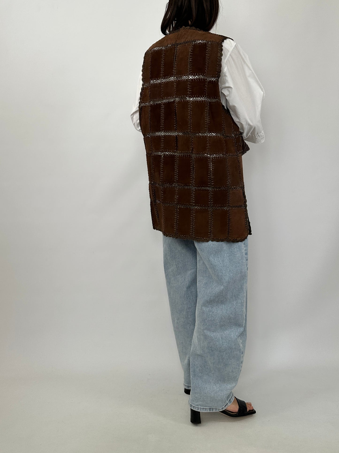 Vintage Boho Patchwork Leather Vest