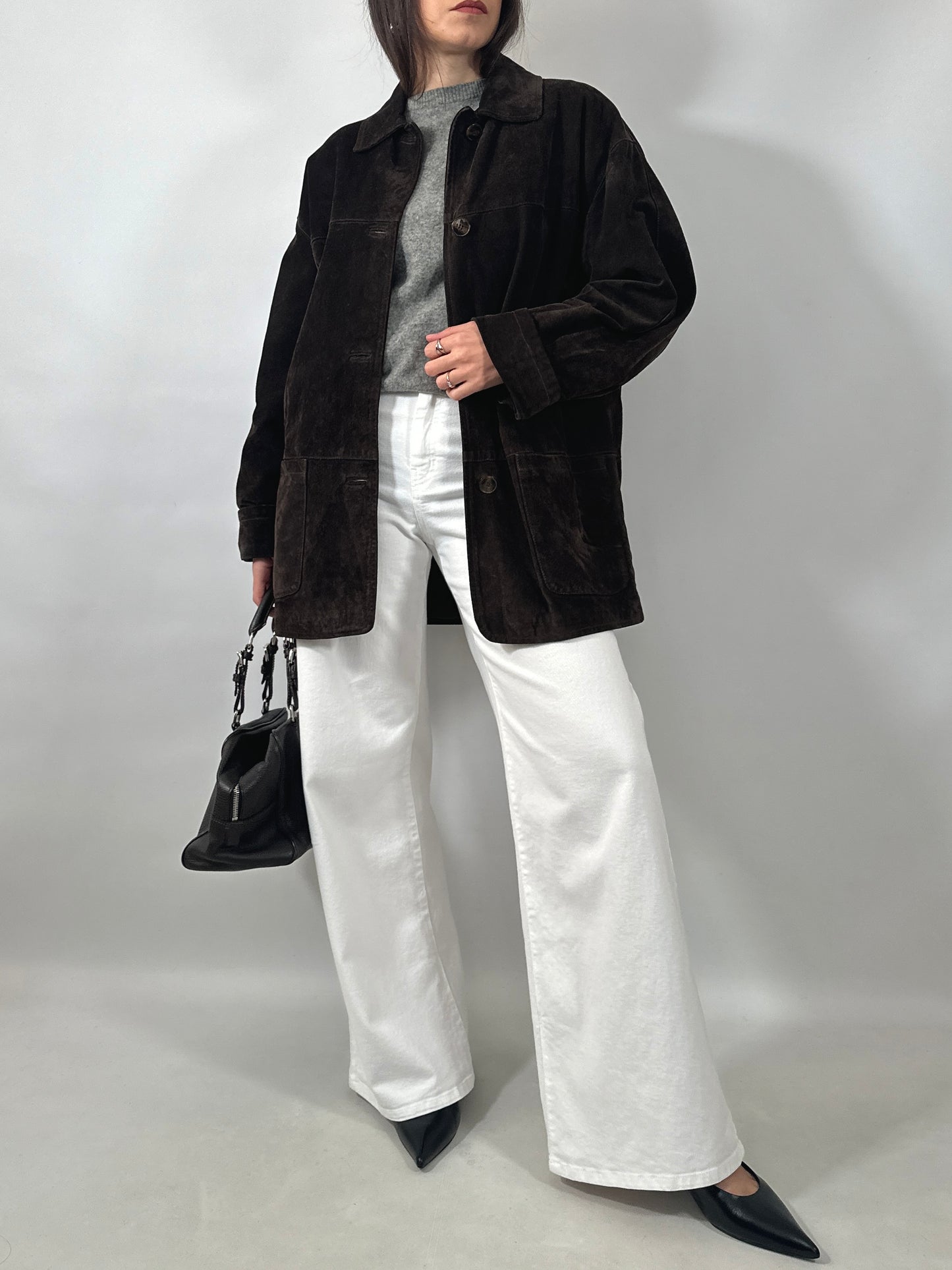 Vintage Suede Button-Up Jacket
