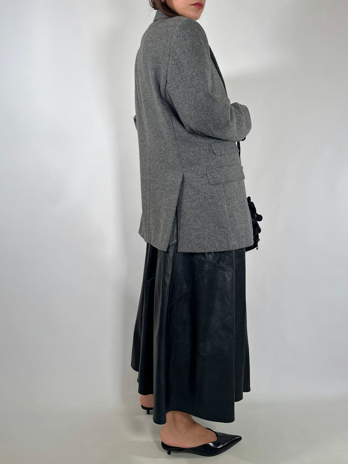 Oversized Grey Virgin Wool Blazer