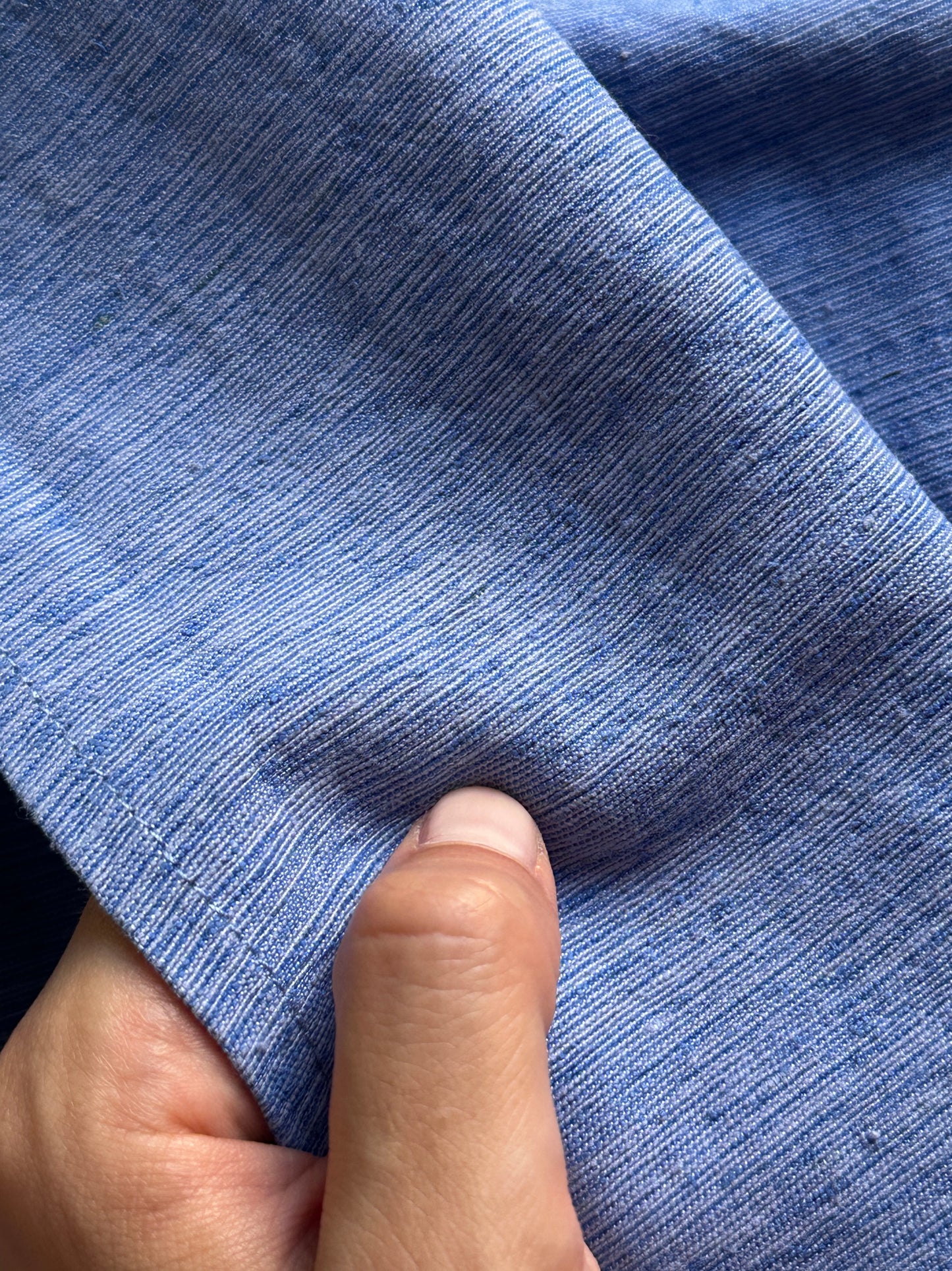 Blue Natural Silk Oriental Shirt