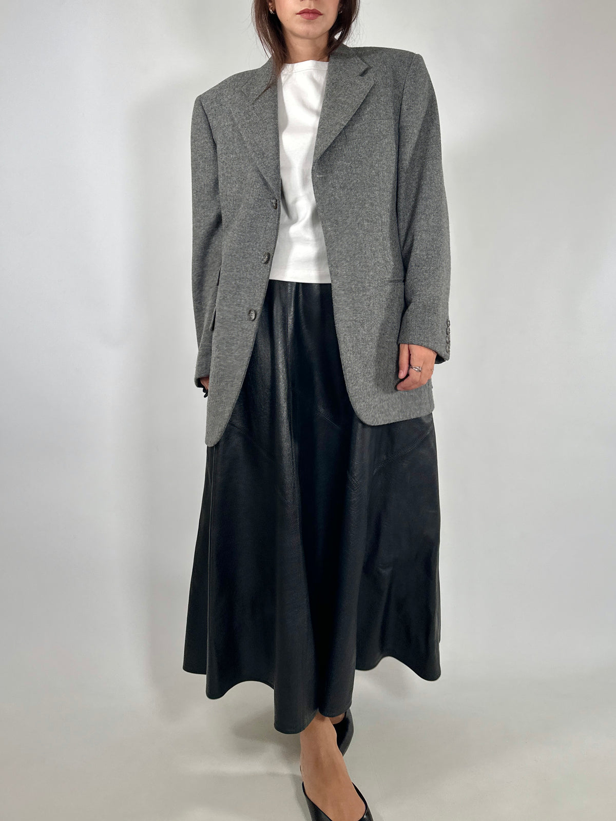 Oversized Grey Virgin Wool Blazer