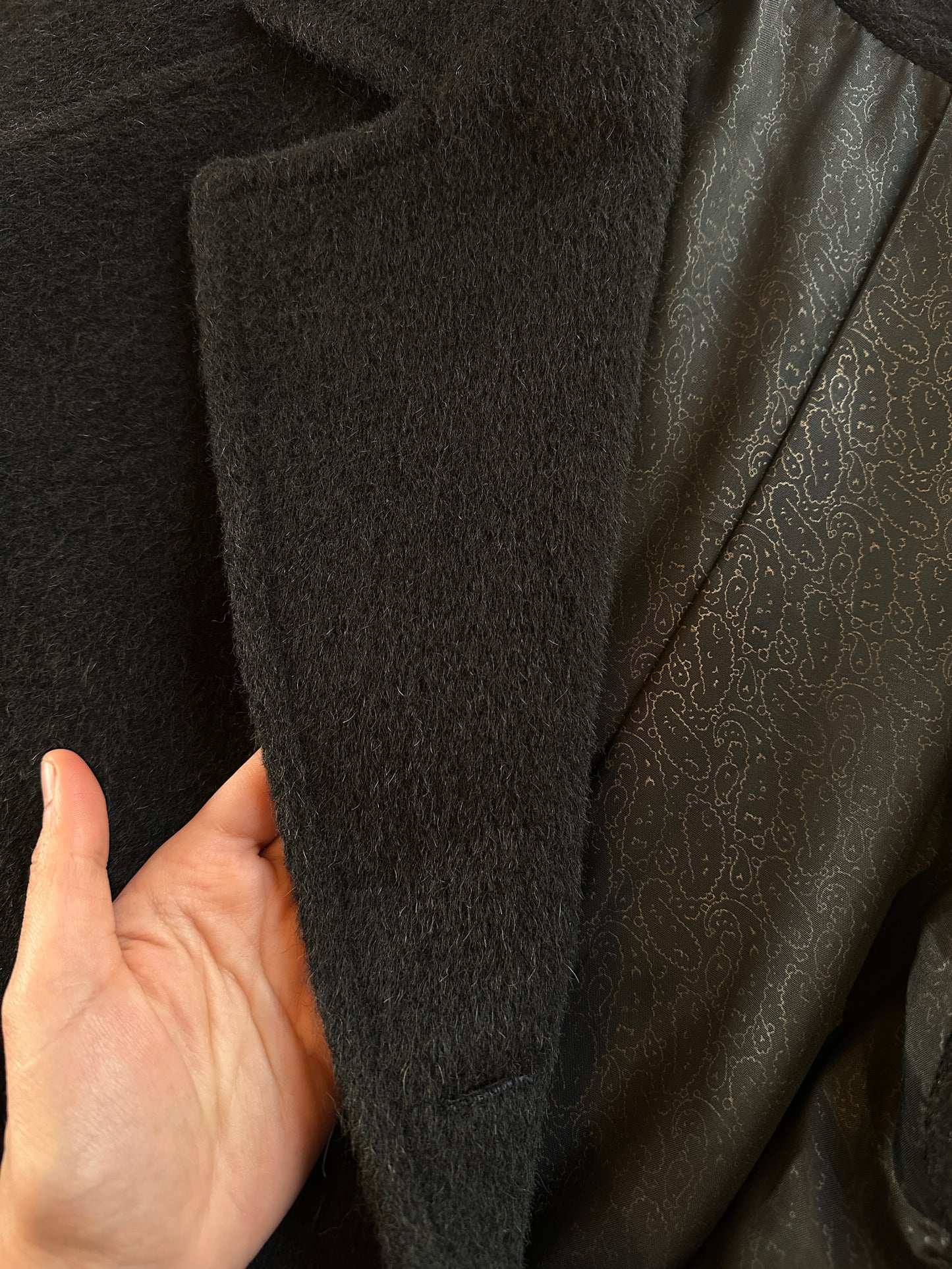 Vintage Black Alpaca Coat