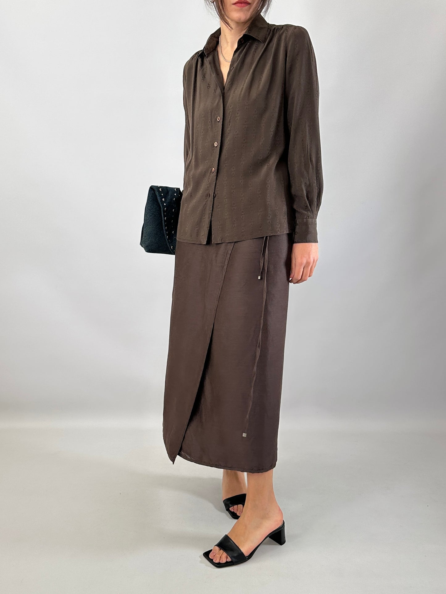 Vintage jacquard silk shirt