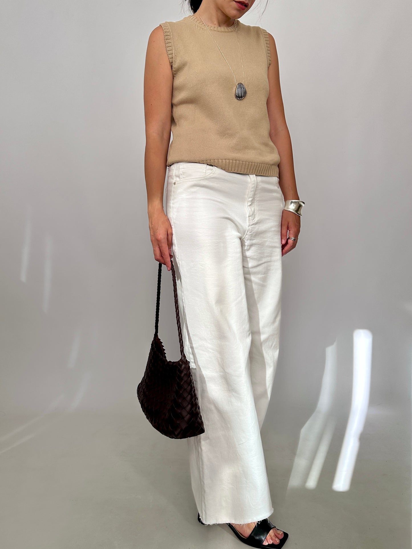 Pure Cotton Knit Sleveless Top