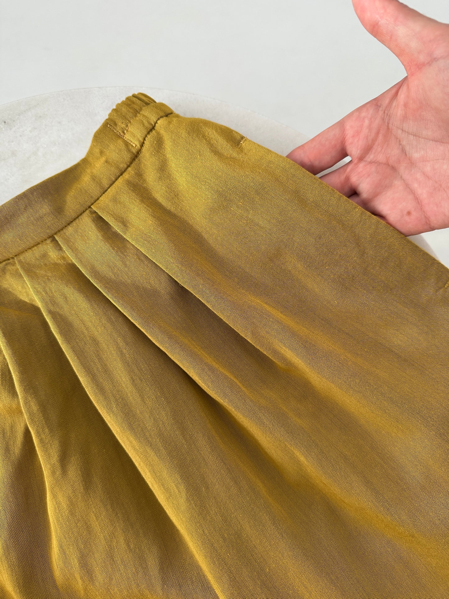 Wide-leg mustard culottes