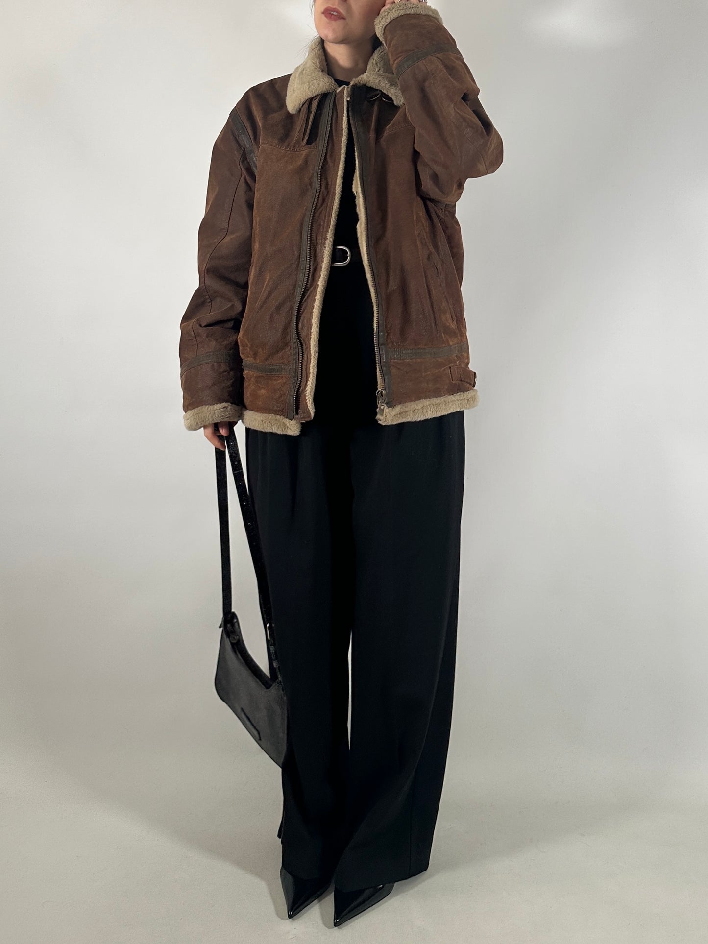 Aviator-Inspired Shearling Jacket