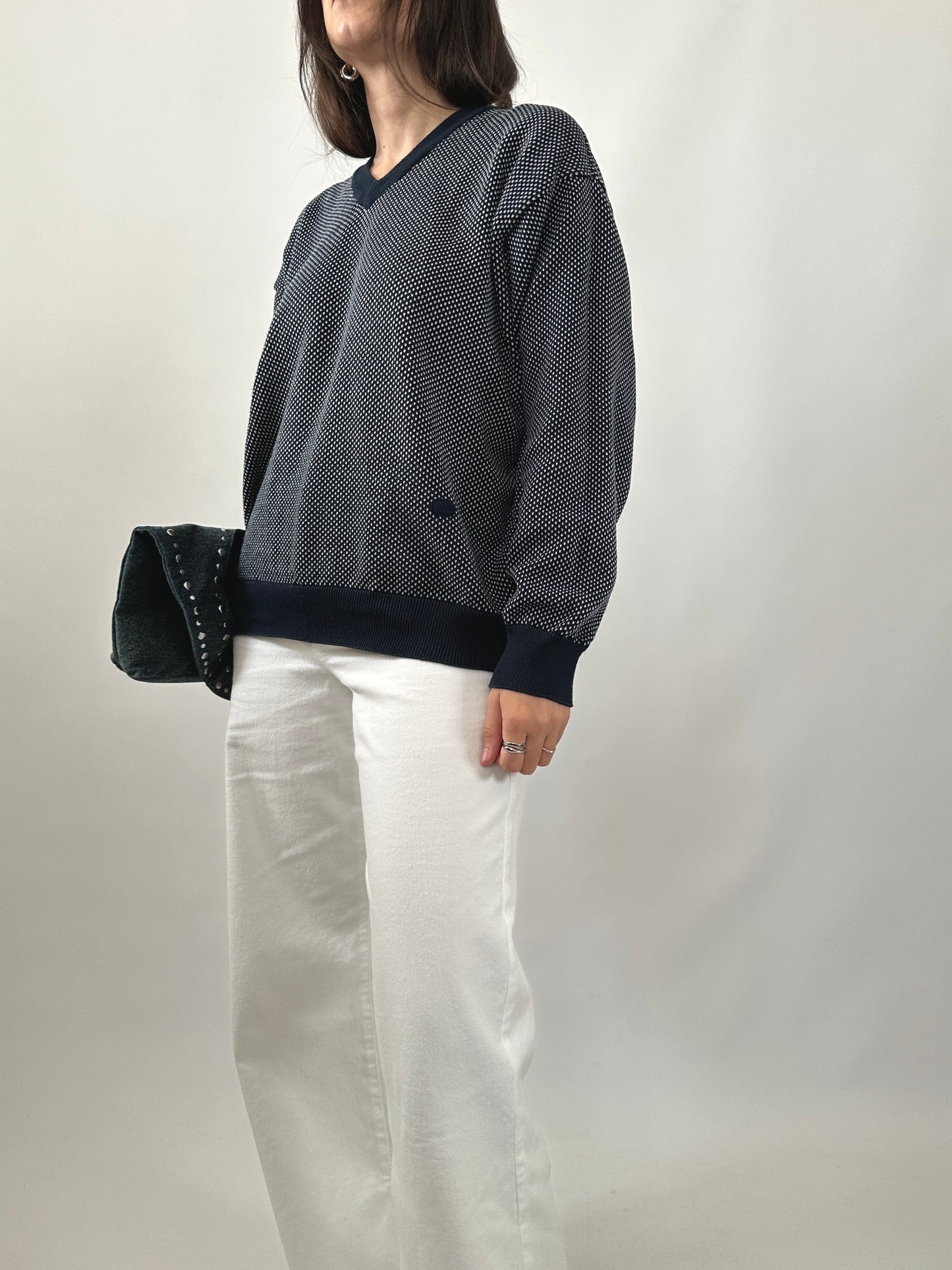 Vintage Valentino Microdot Pure Cotton Sweater