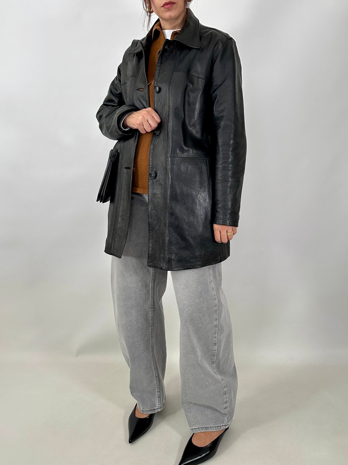 Classic real leather jacket