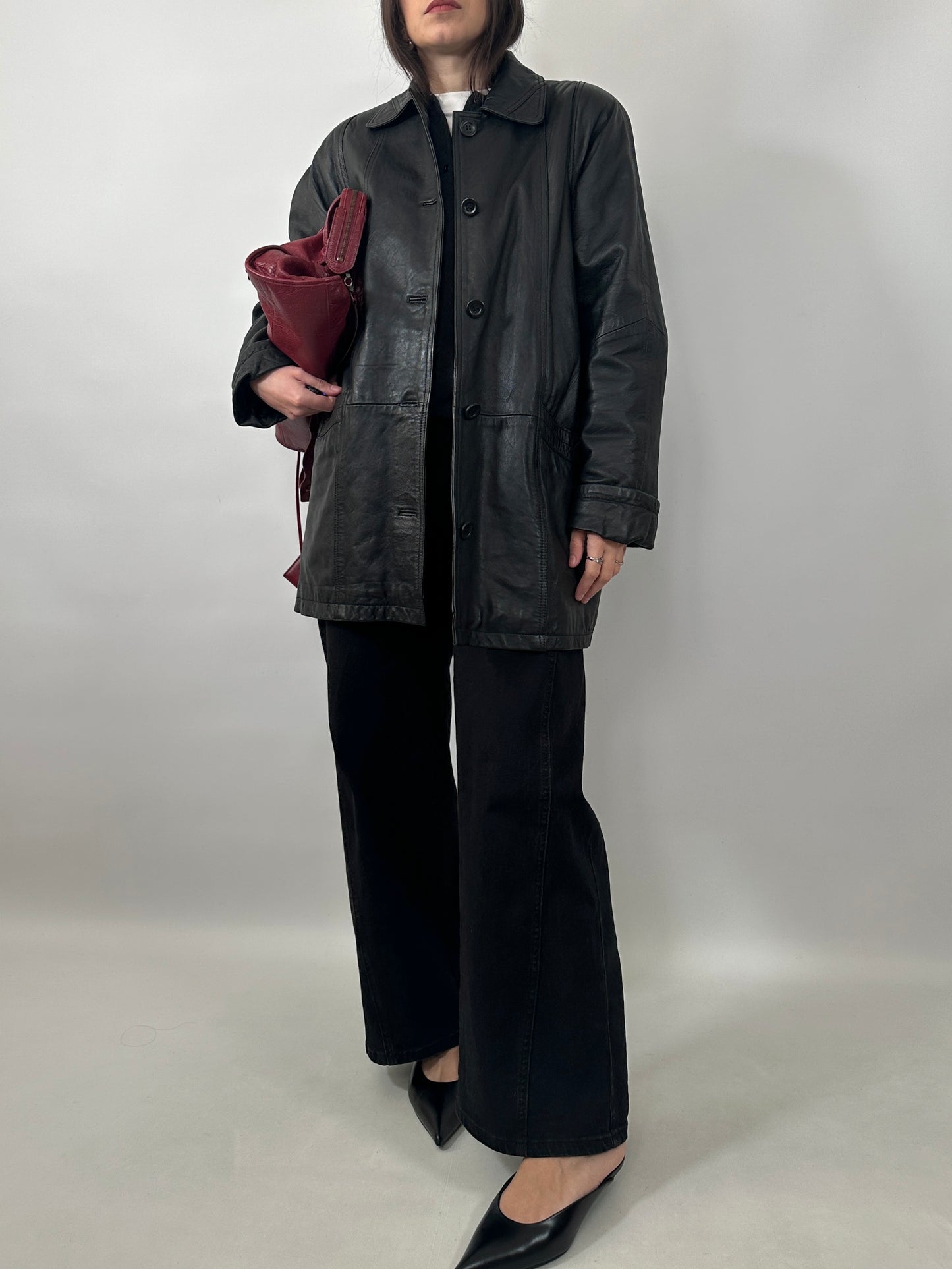 Vintage Leather Car Coat