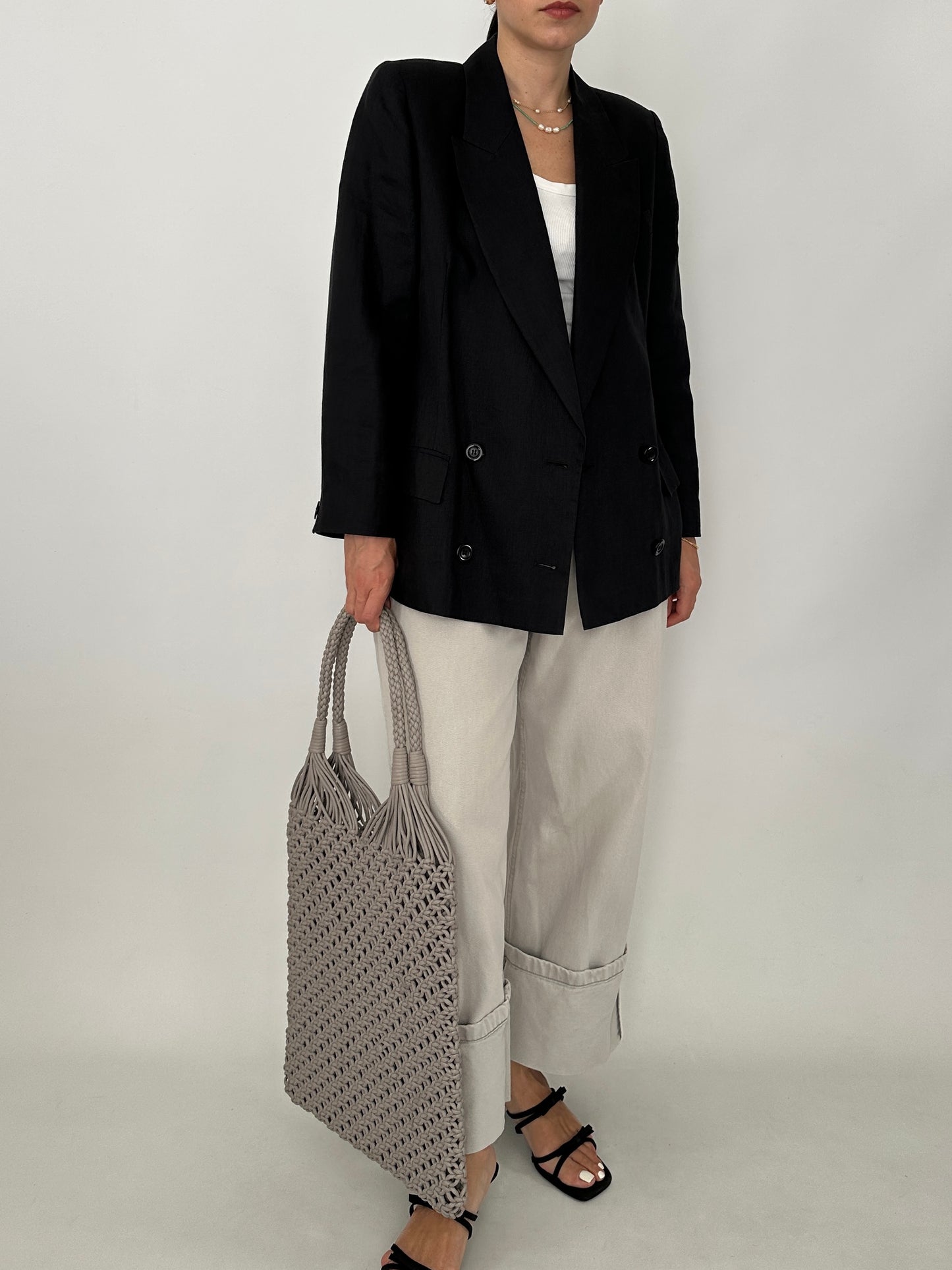 Timeless grey linen blazer