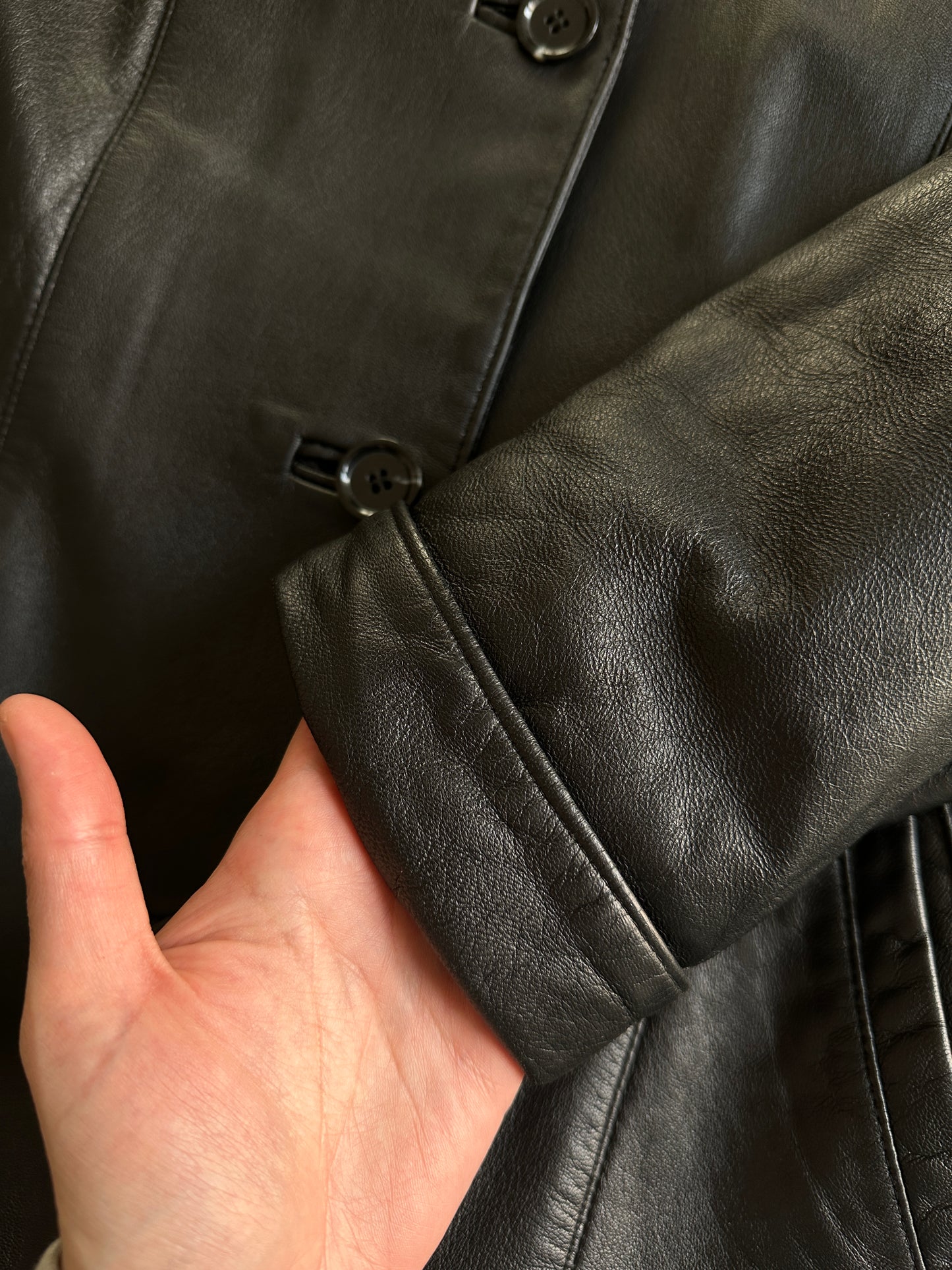 Soft Nappa Leather Belted Jacket