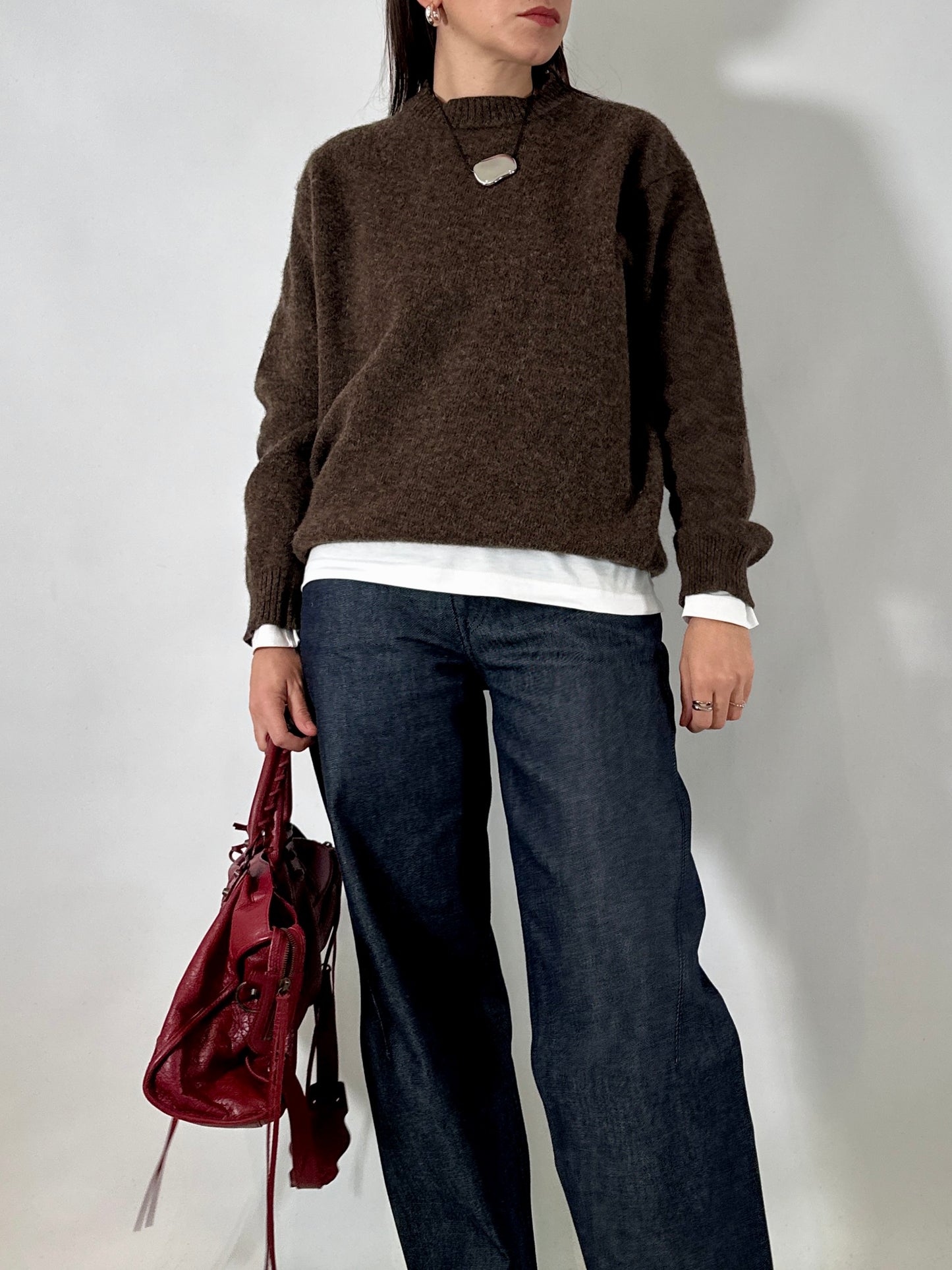 Soft pure wool brown sweater