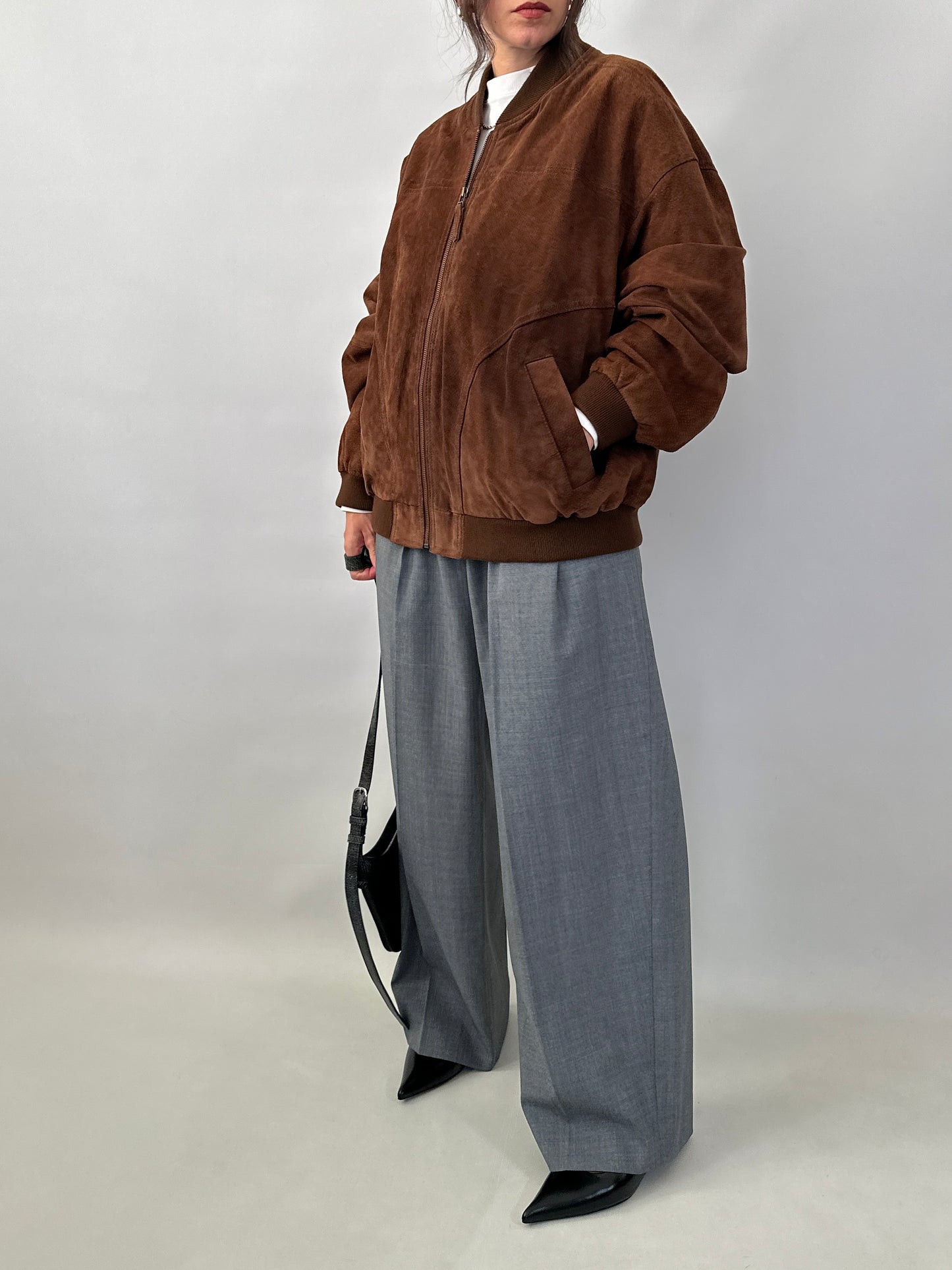 Real suede bomber jacket