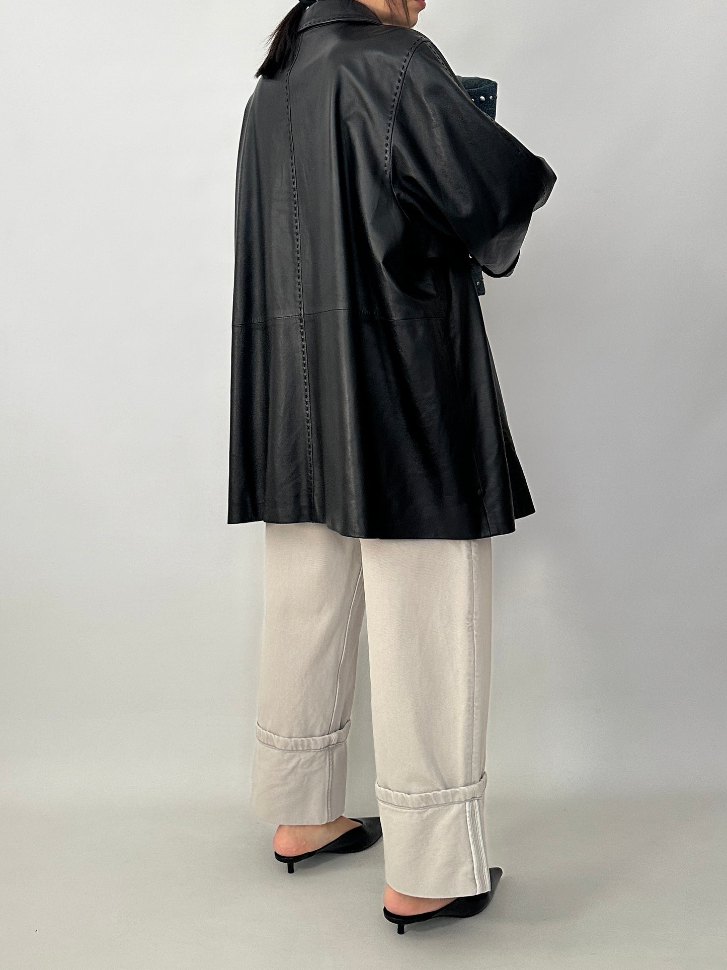 Caban in soft genuine leather