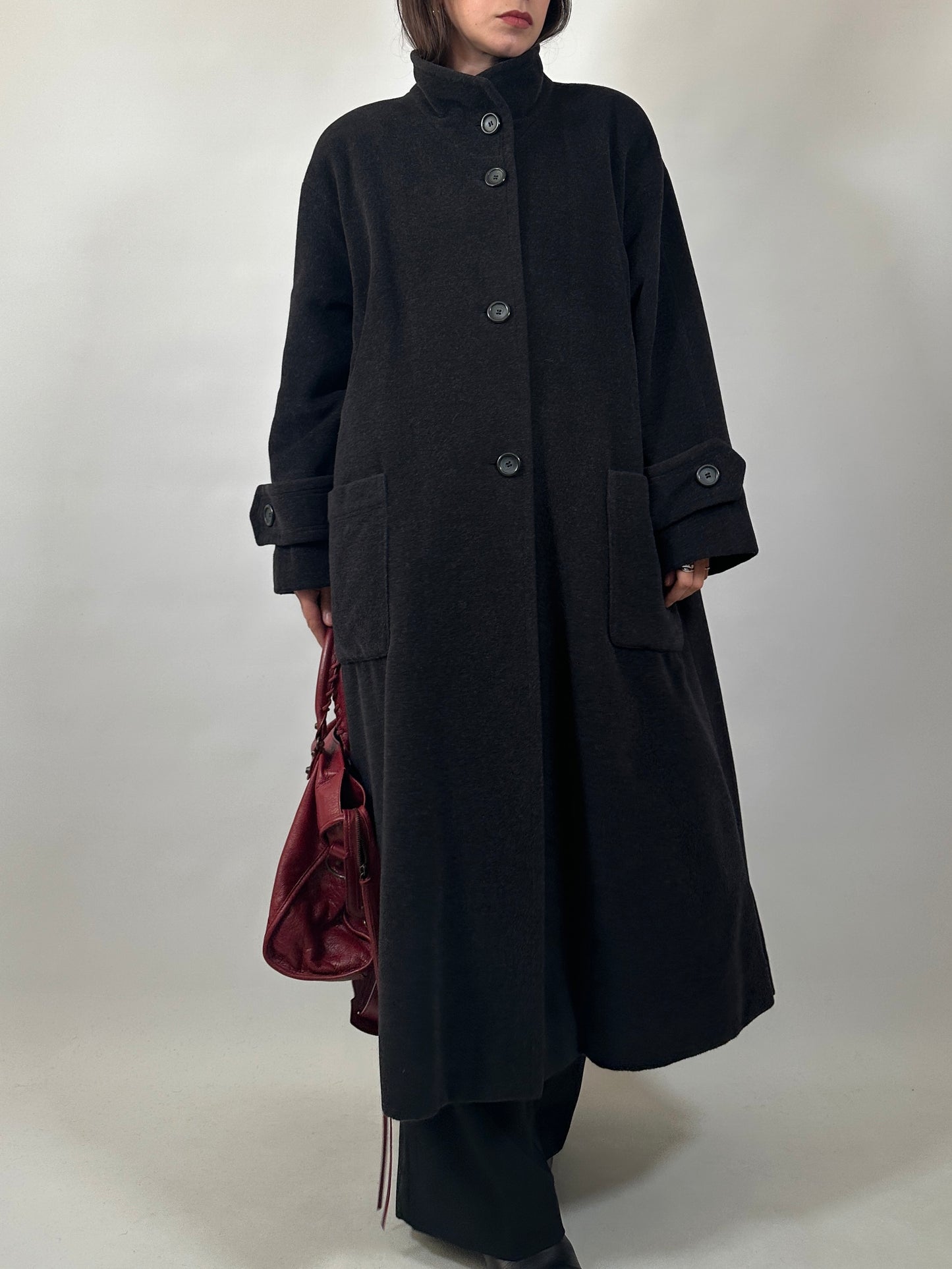 Oversized Vintage Funnel Neck Coat