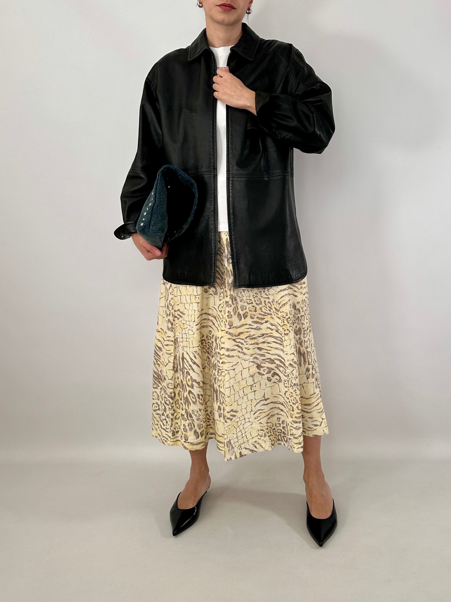 Marella soft leather zipped jacket