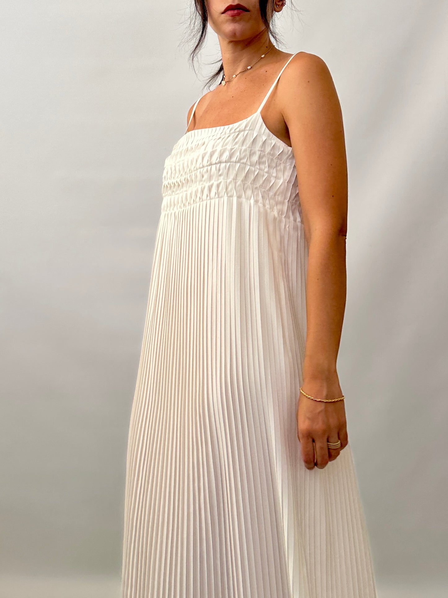 Vintage Gianfranco Ferré pleated white dress