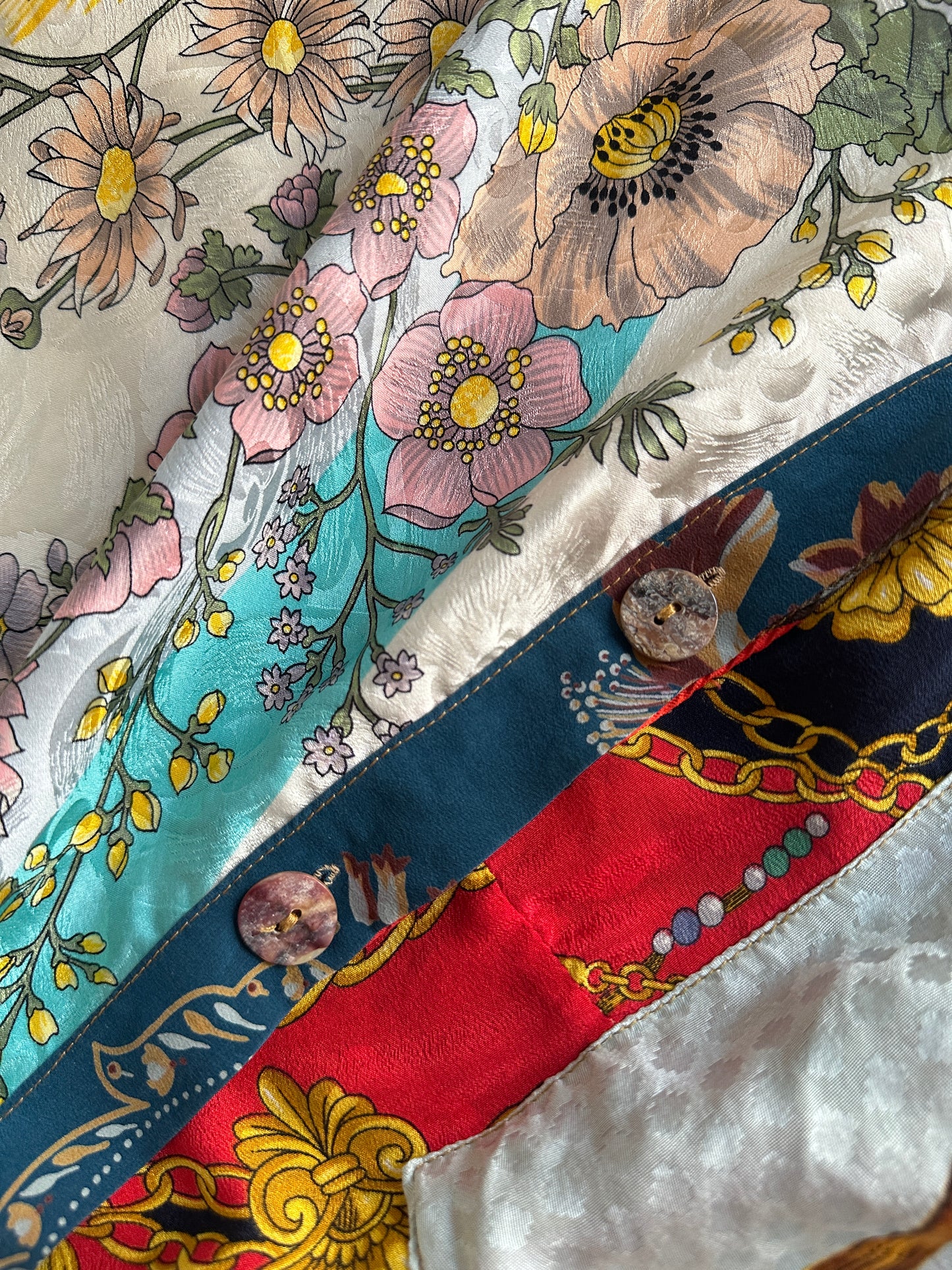 Silk Patchwork Shirt Dress