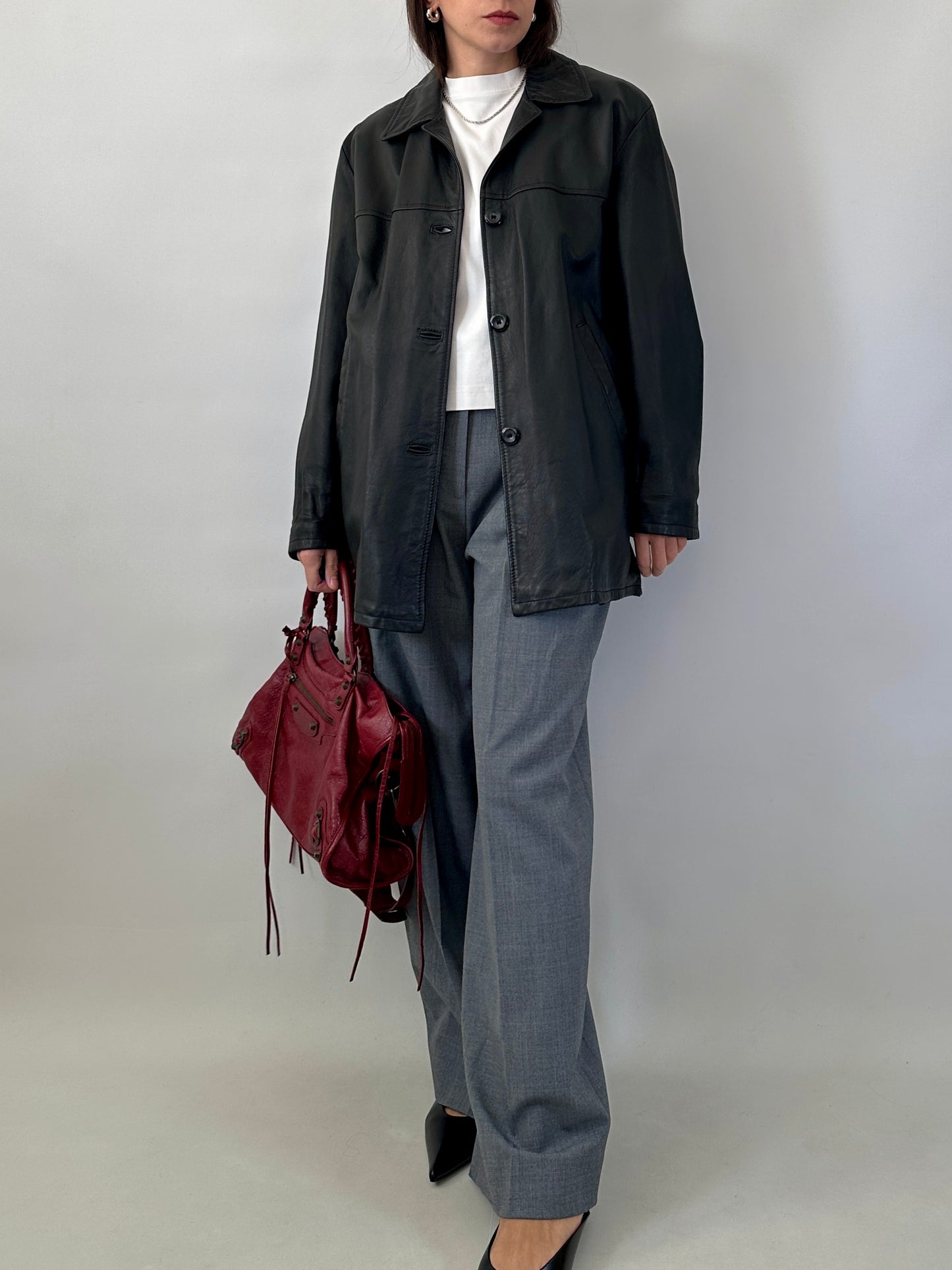 Classic real leather jacket