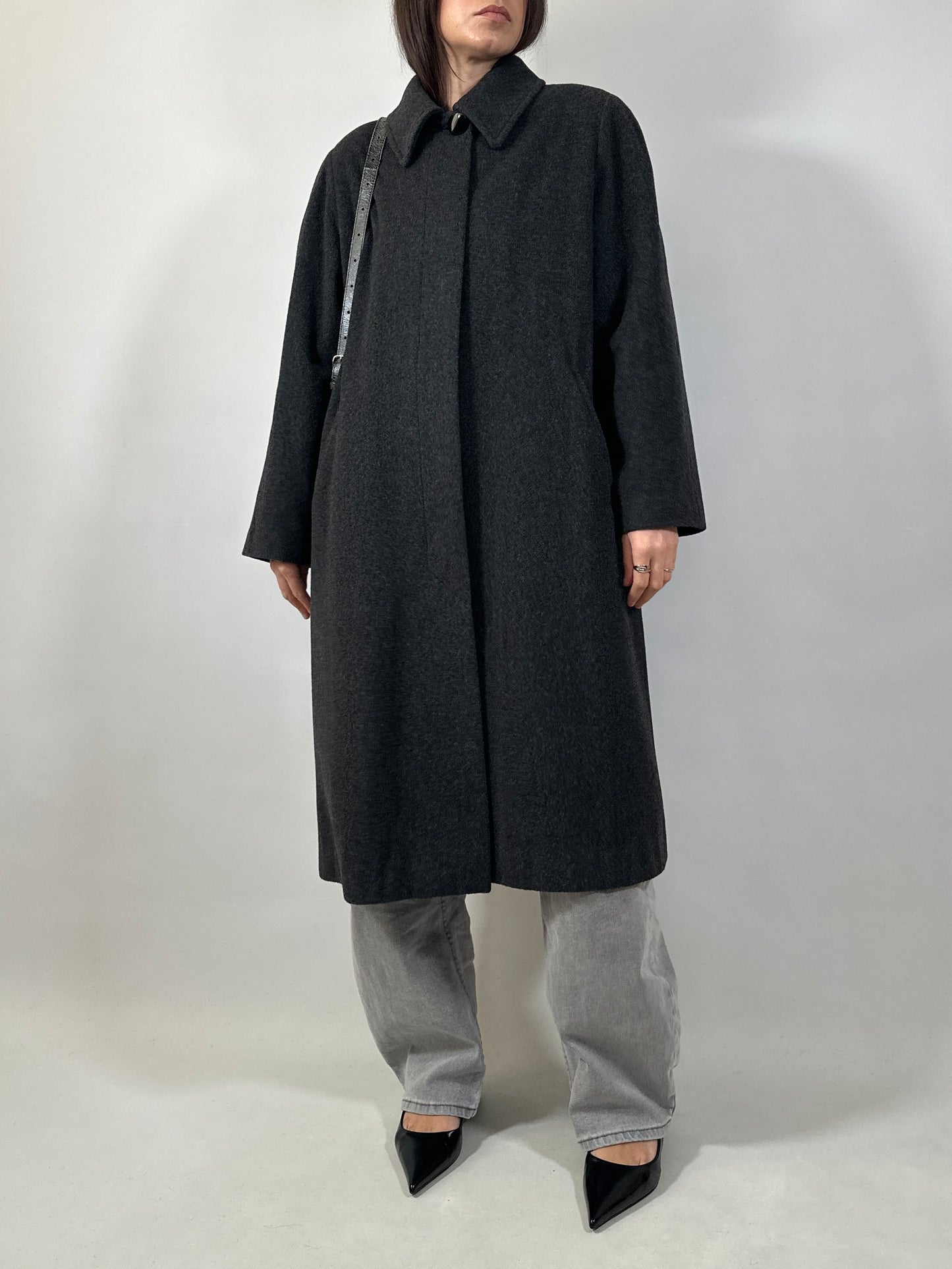 Classic Vintage Grey Wool Coat