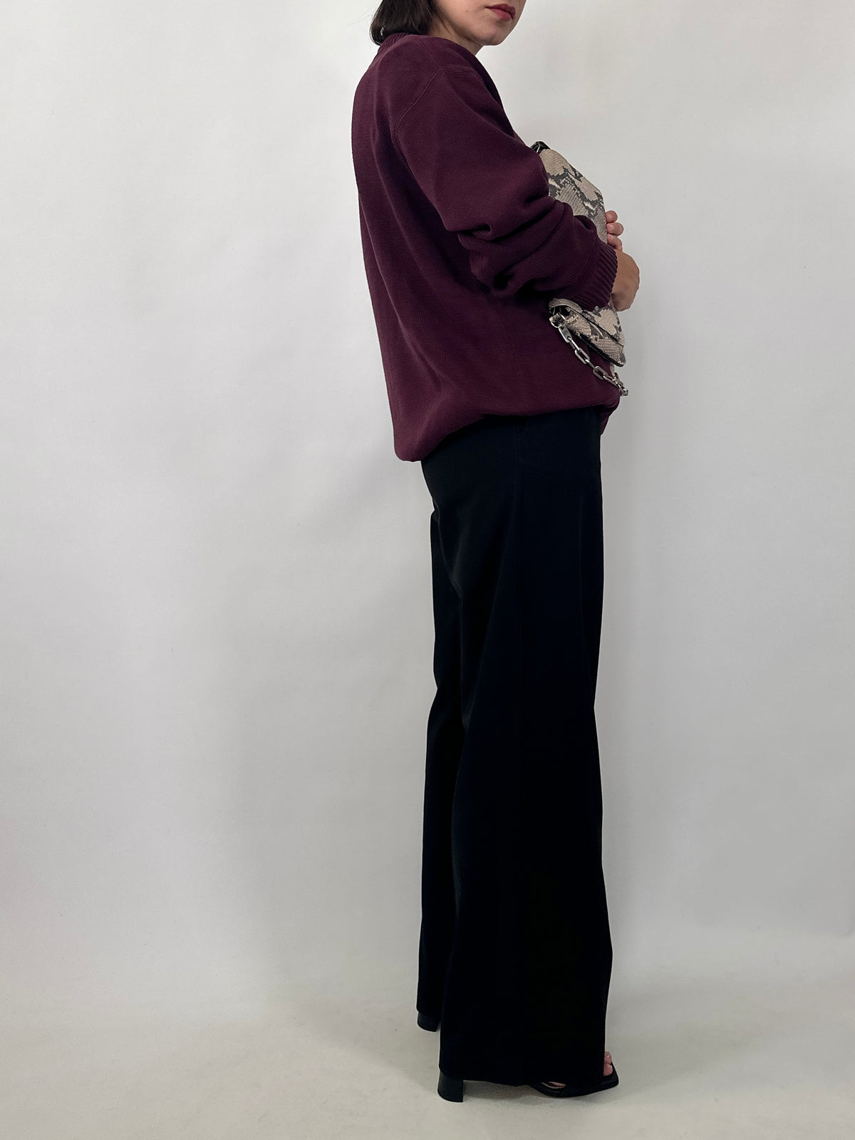 Tommy Hilfiger Burgundy Cotton Sweater