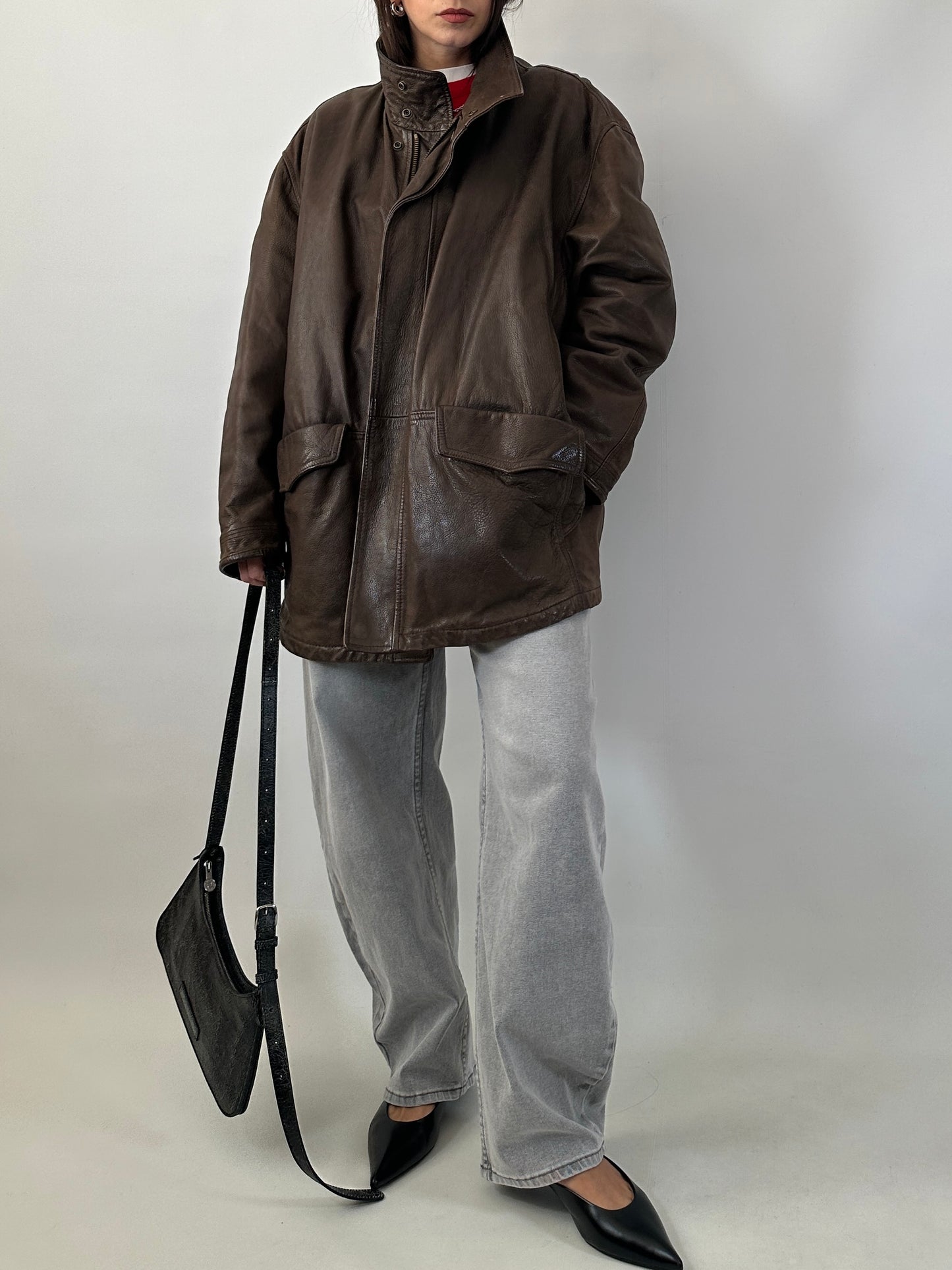 Valentino vintage real leather field jacket