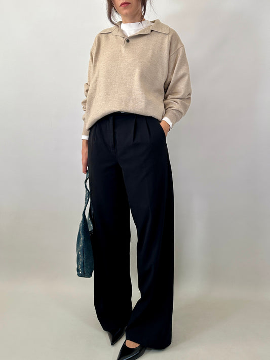 Polo neck wool sweater