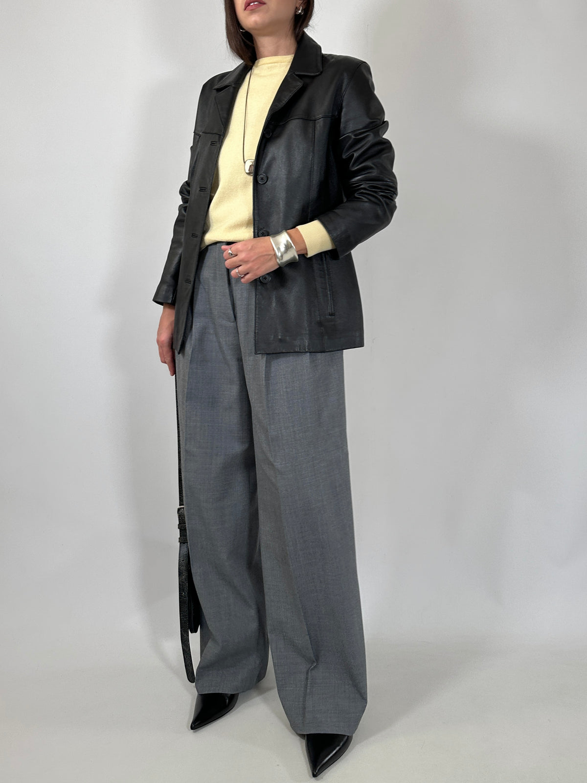 Black Lambskin Fitted Jacket