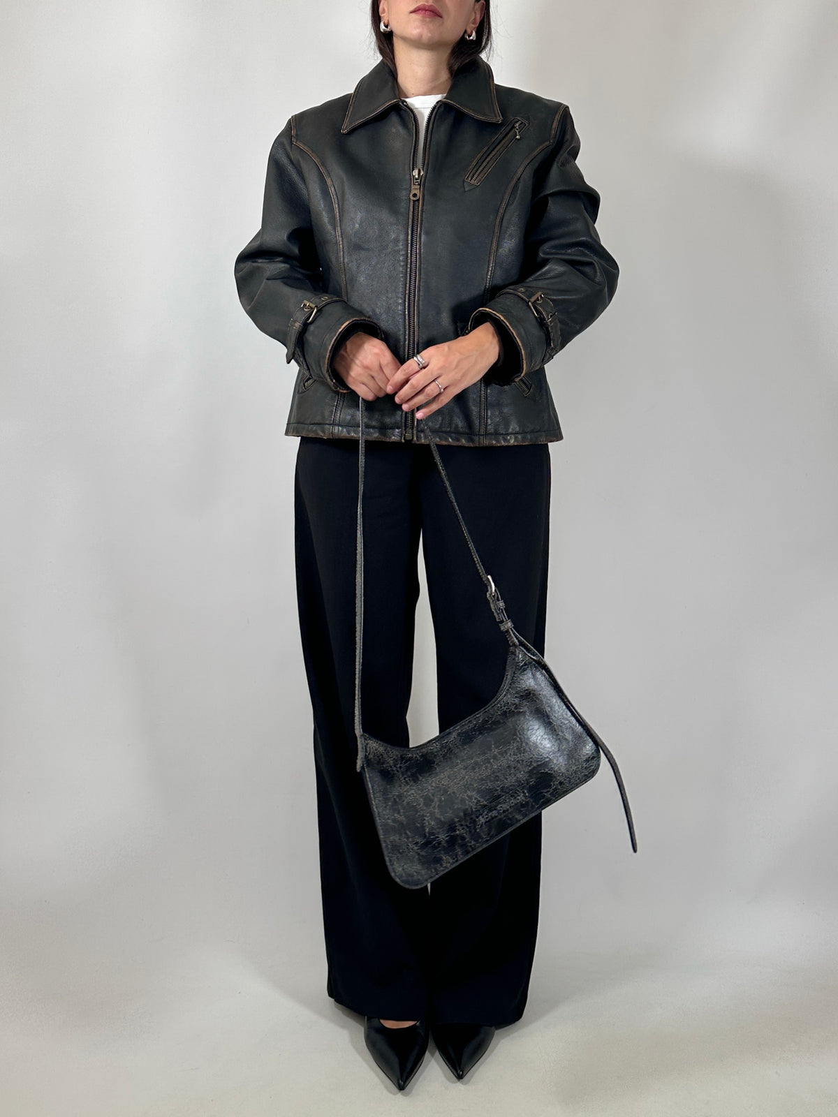 Vintage Distressed Leather Jacket