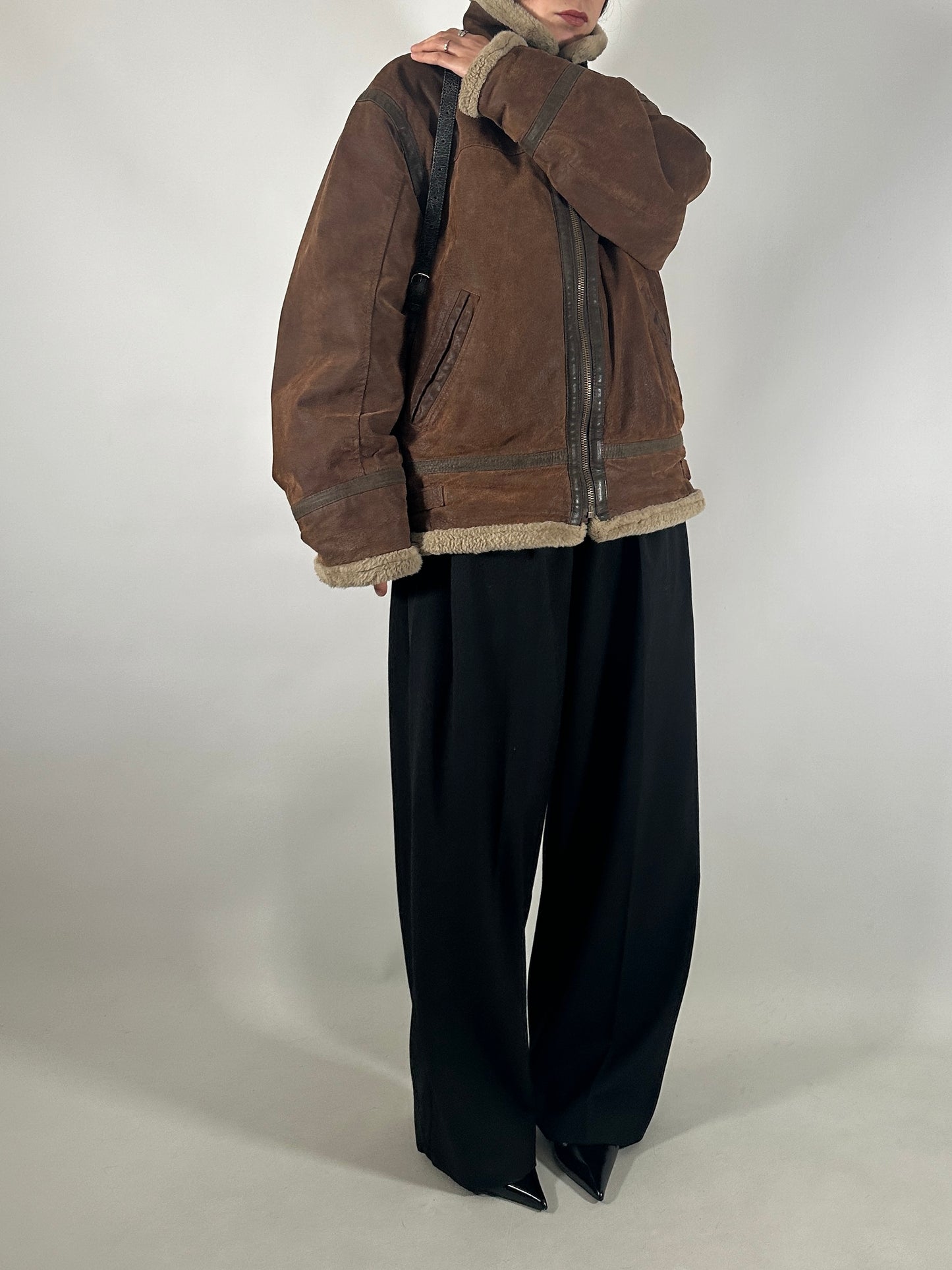 Aviator-Inspired Shearling Jacket