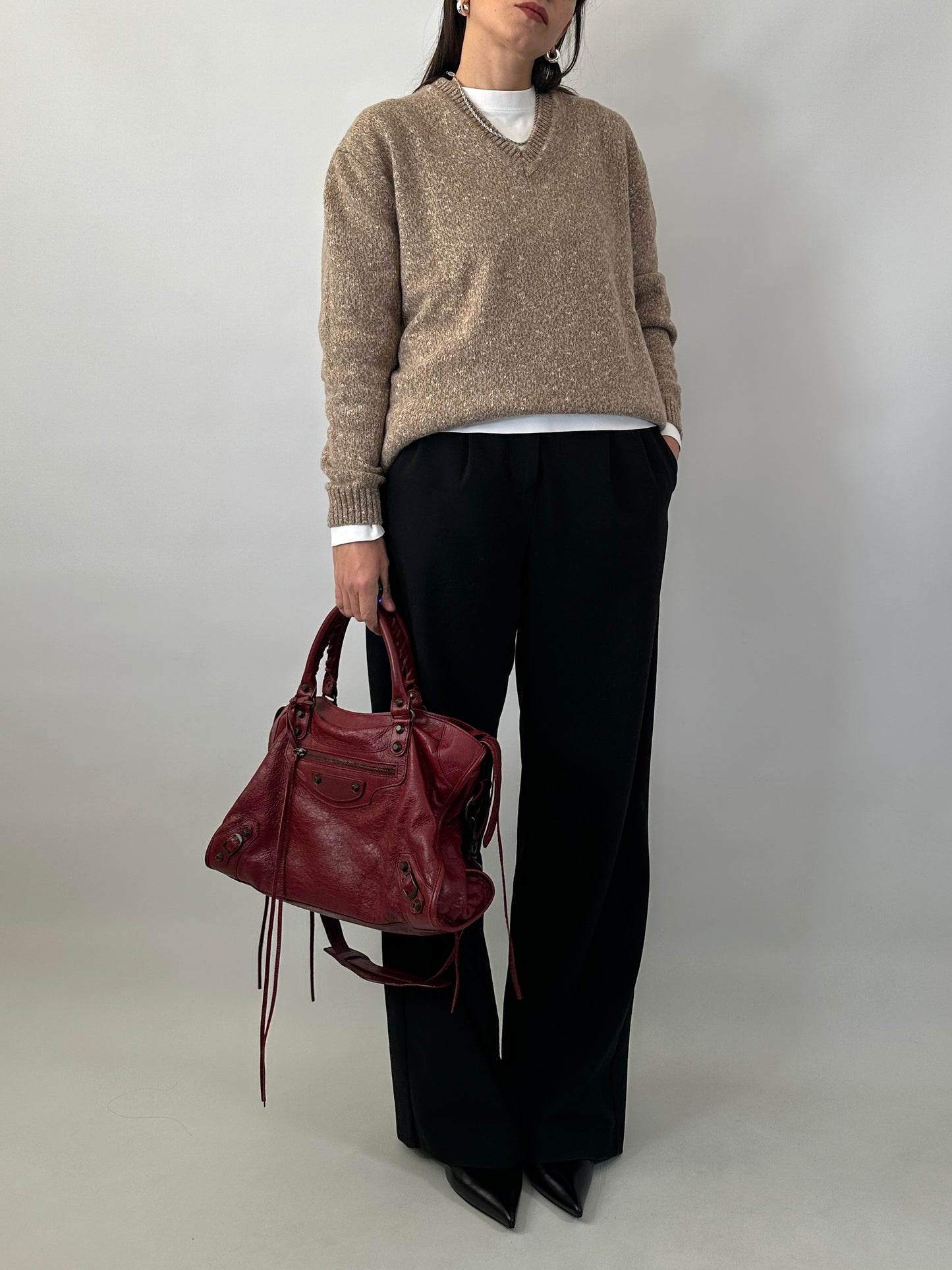 Wool and cotton oversized vintage sweater